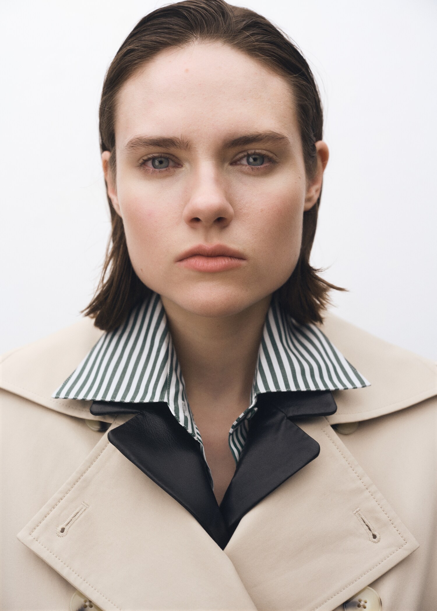 Bavlněný trenčkot s překříženým zapínáním na knoflíky - Detail zboží 1