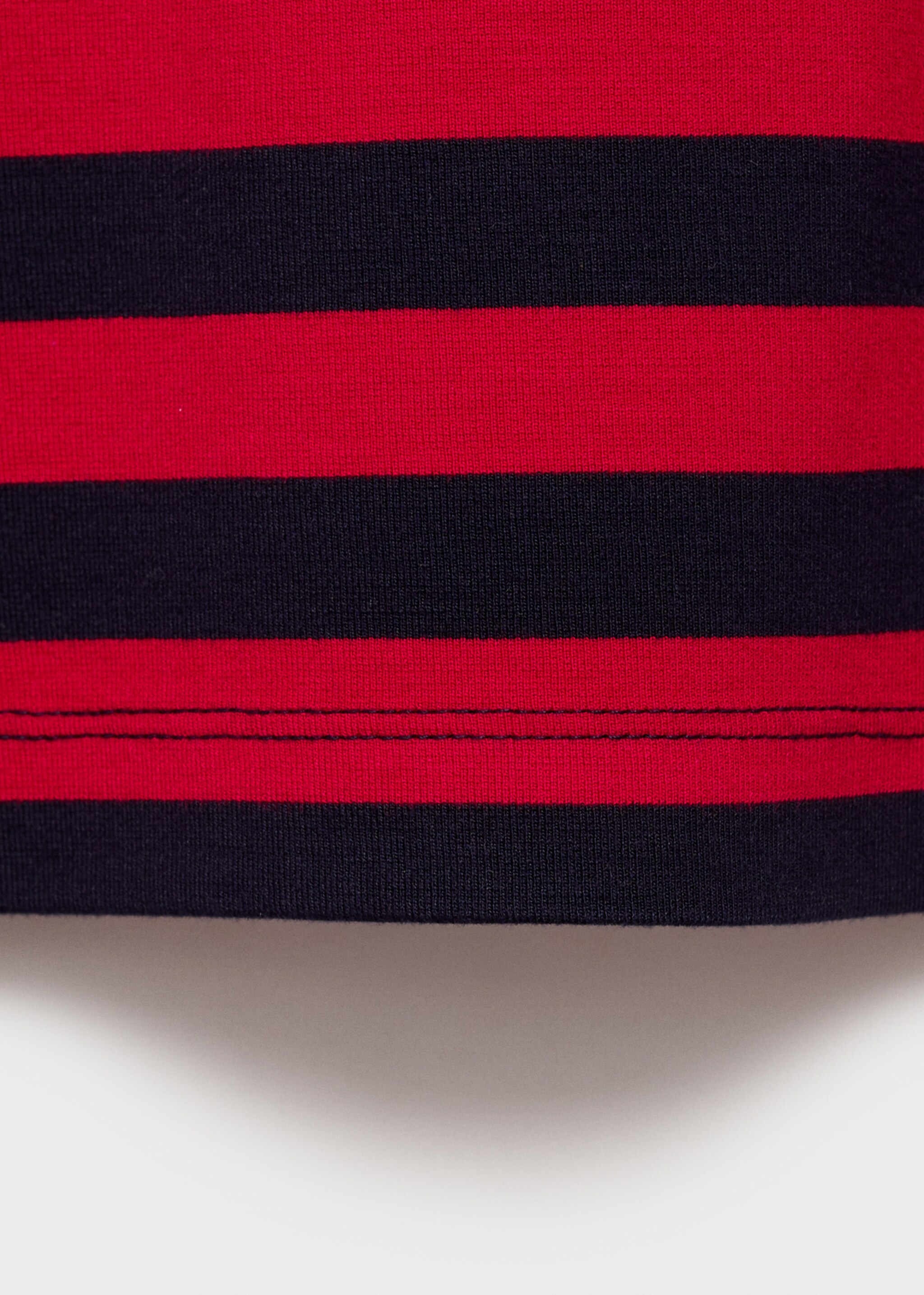 Striped short-sleeved t-shirt - Details of the article 0, Red. Ref: 87084417-00.