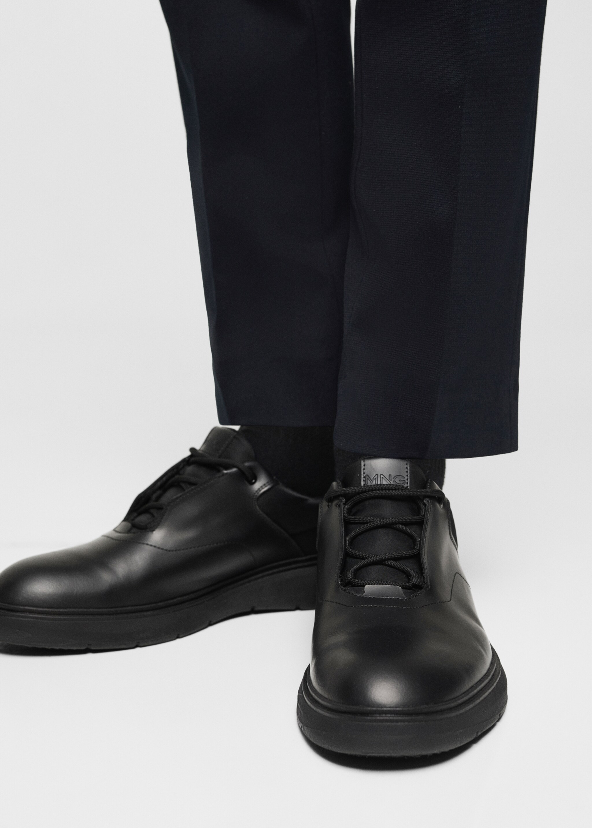 Coolmax® combined leather shoes - Details of the article 9, Black. Ref: 87084422-00.