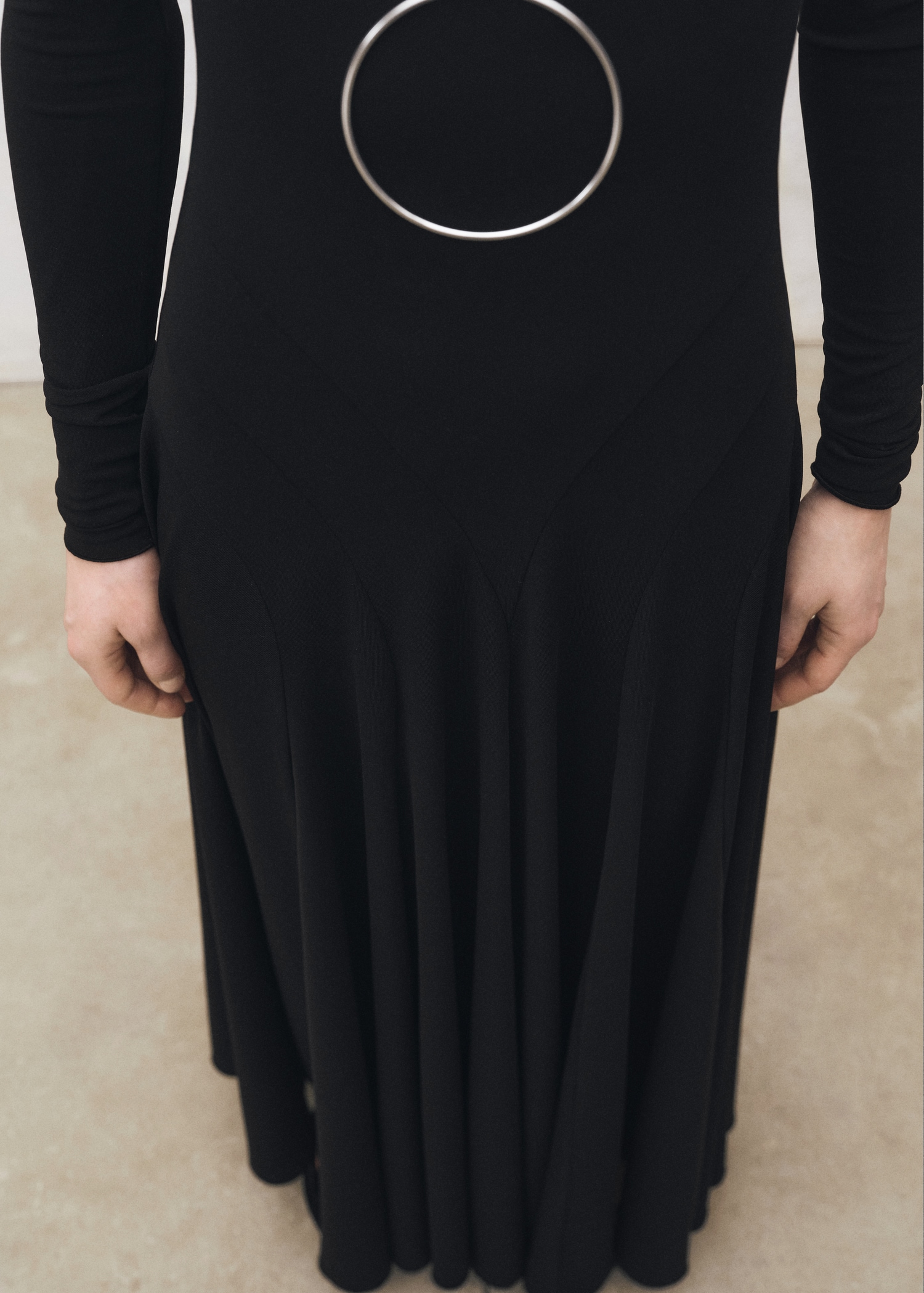 Turtleneck flared knitted dress - Medium plane