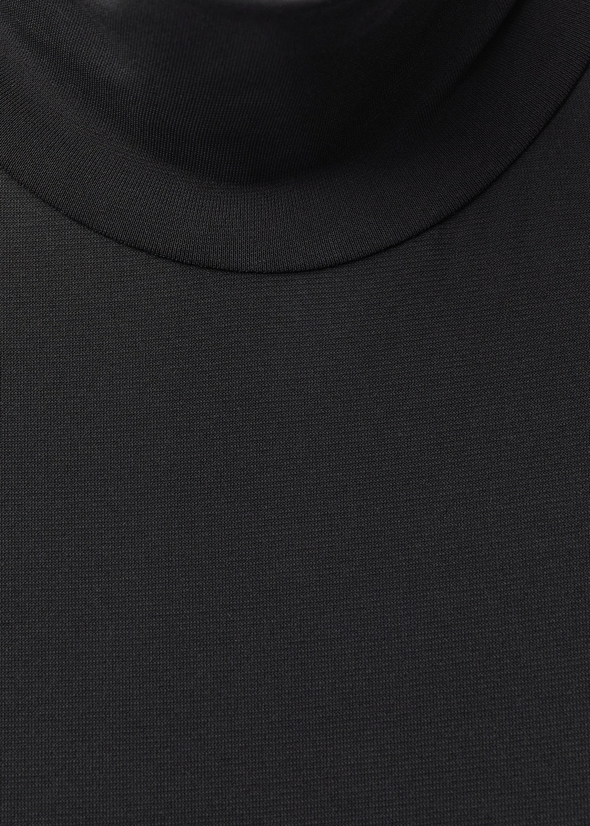 Turtleneck flared knitted dress - Details of the article 0, Black. Ref: 87084423-00.