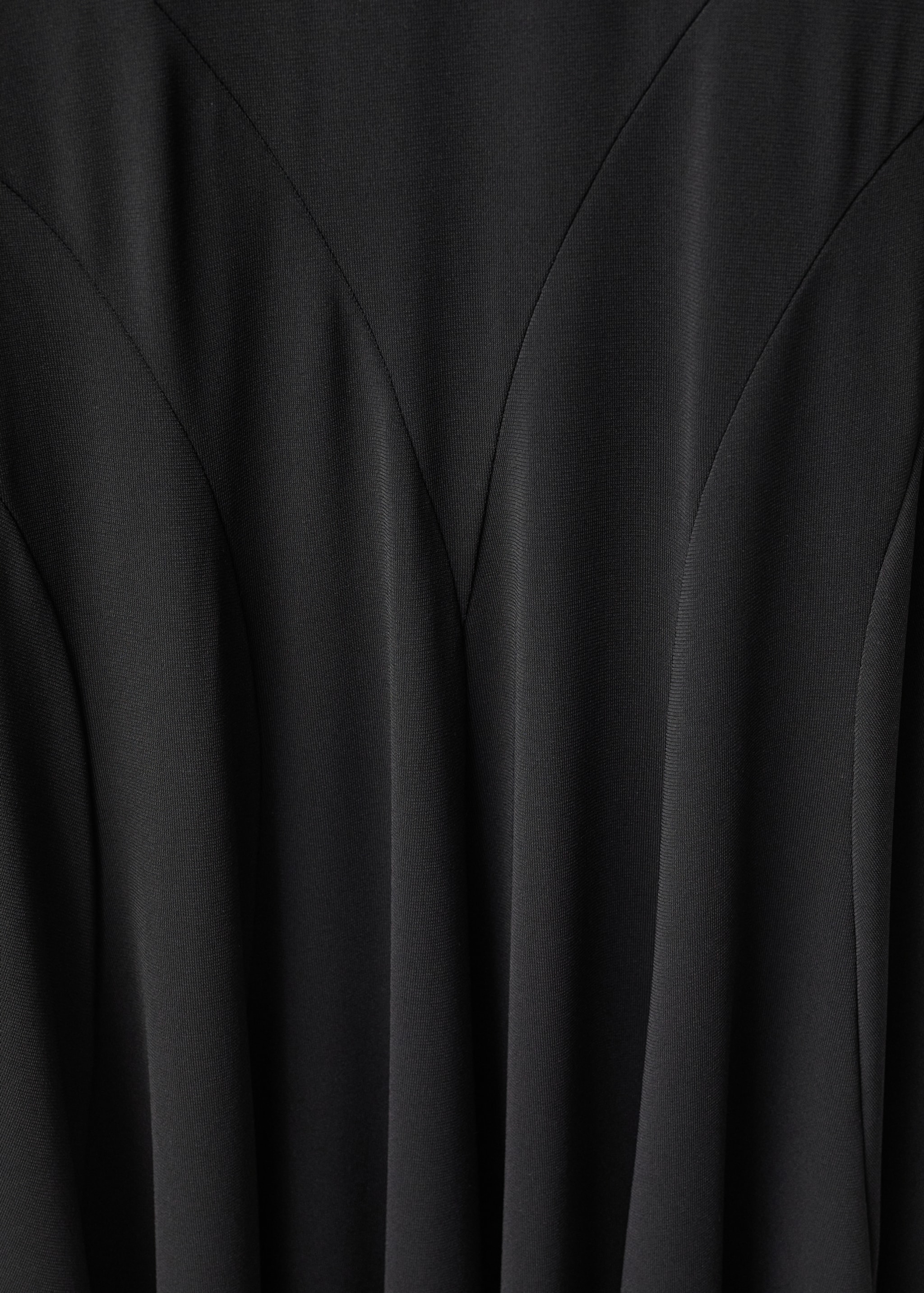 Turtleneck flared knitted dress - Details of the article 8, Black. Ref: 87084423-00.