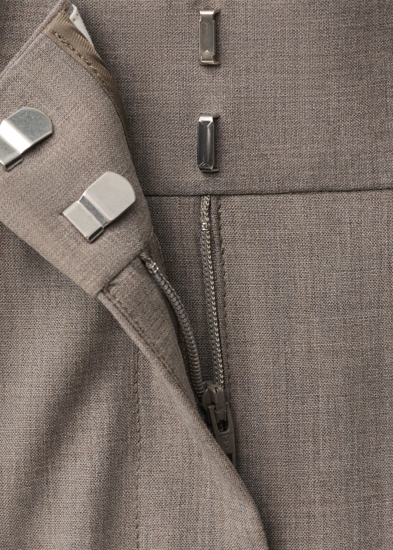 Wide leg wool-blend suit trousers - Details of the article 0