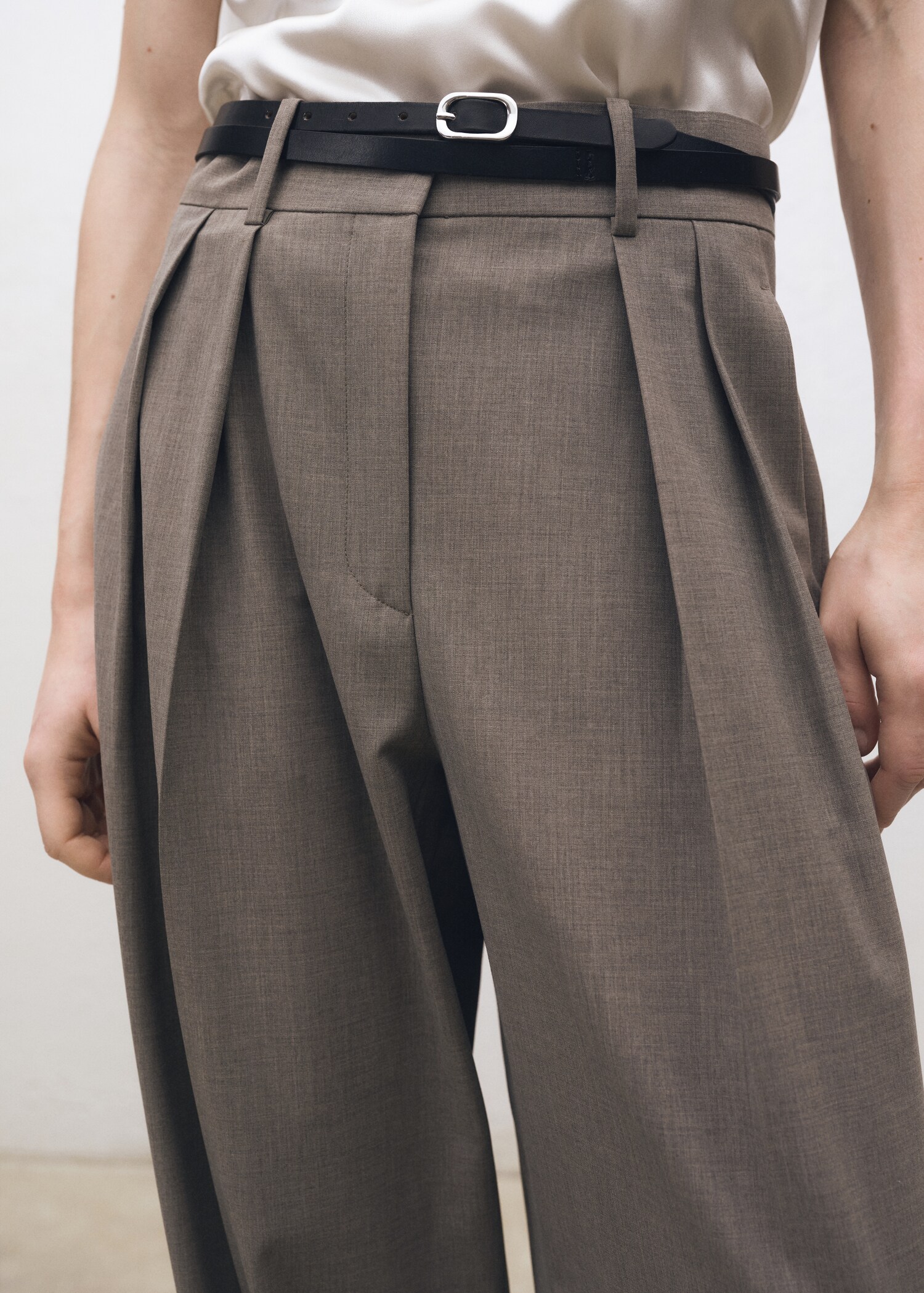 Wide leg wool-blend suit trousers - Details of the article 6