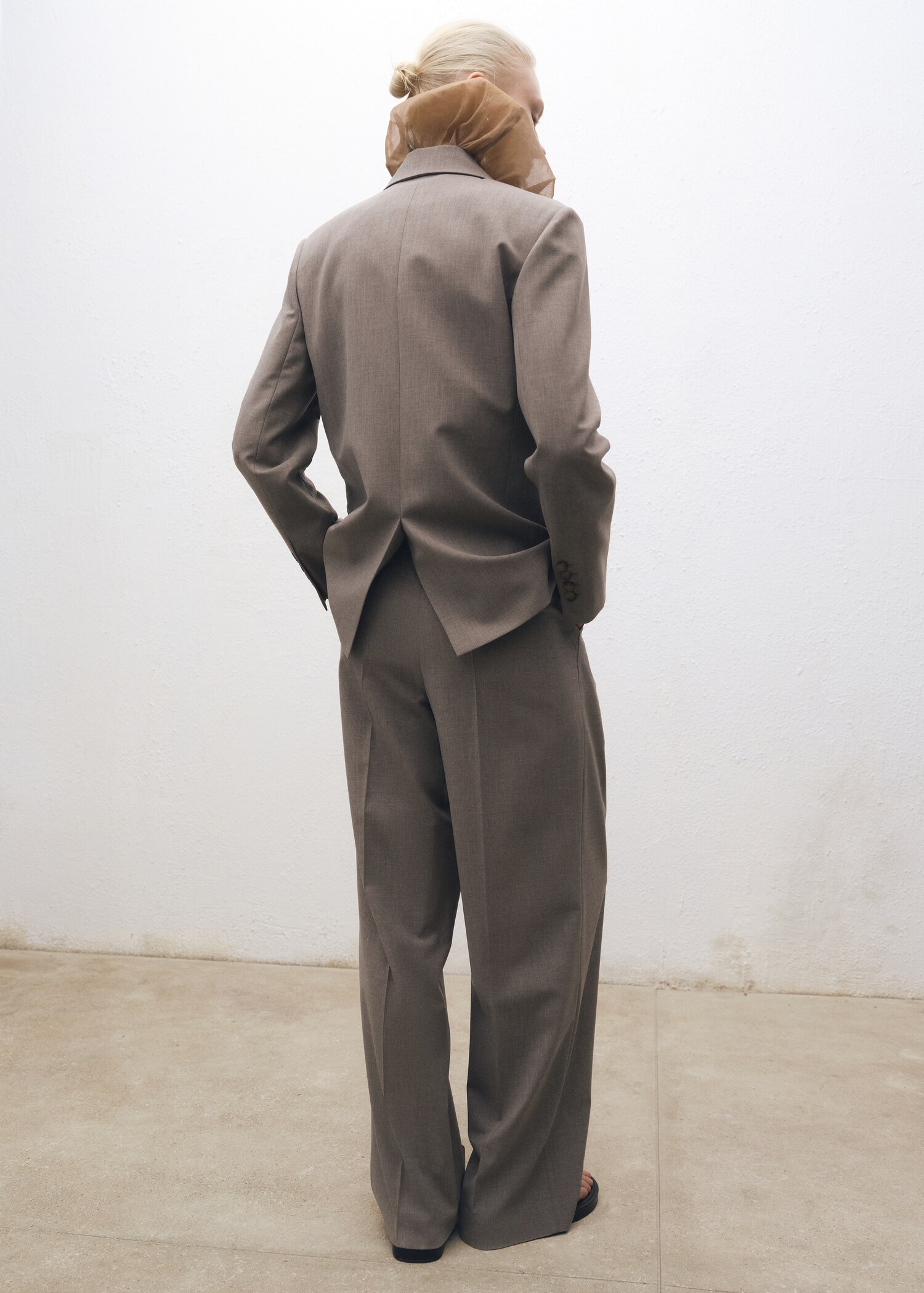 Wide leg wool-blend suit trousers - Reverse of the article