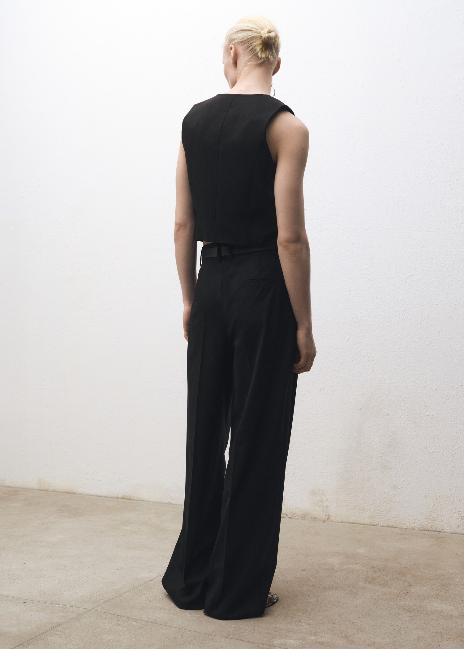 Wide leg wool-blend suit trousers - Reverse of the article