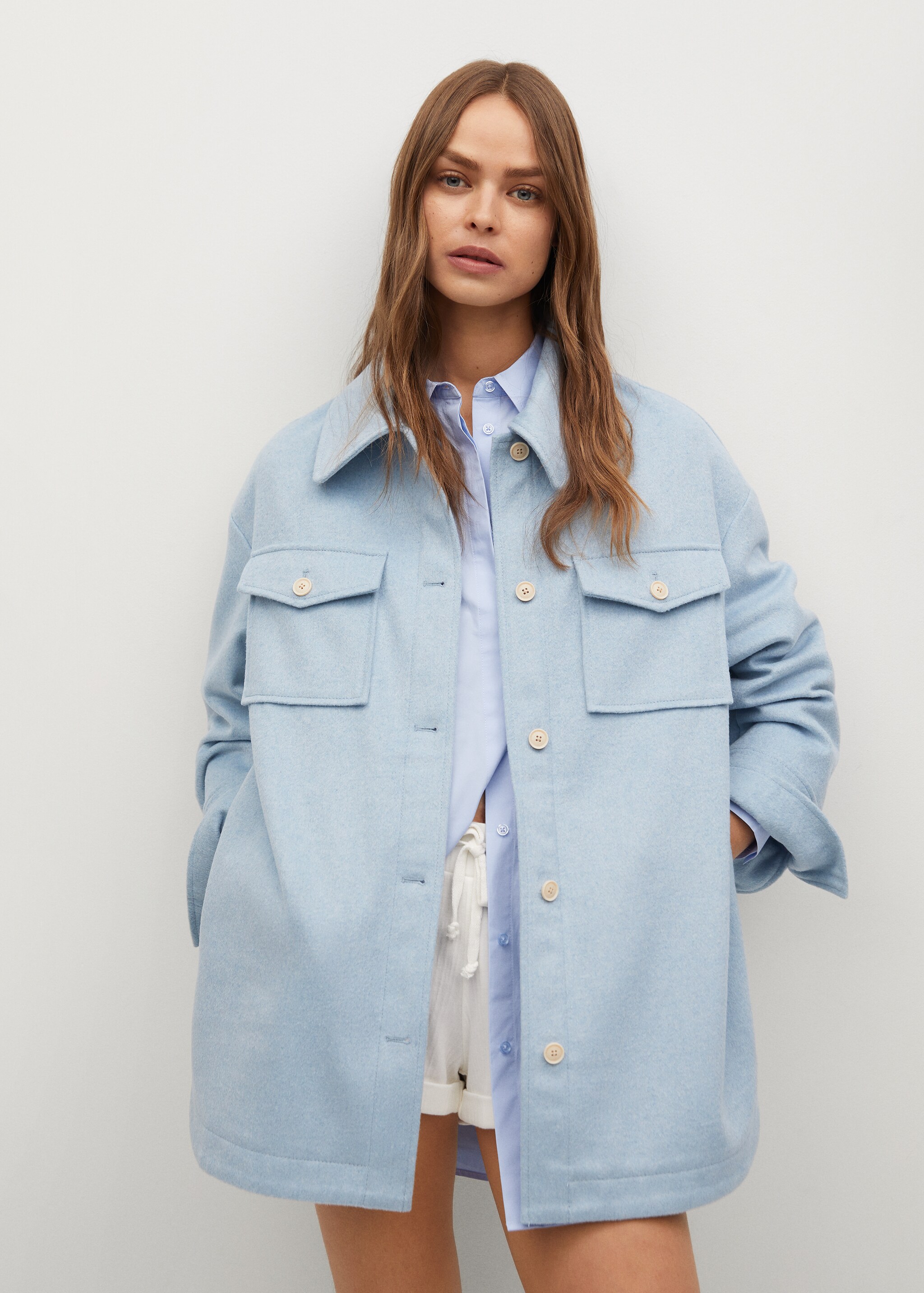 Sobrecamisa lana oversize - Plano medio