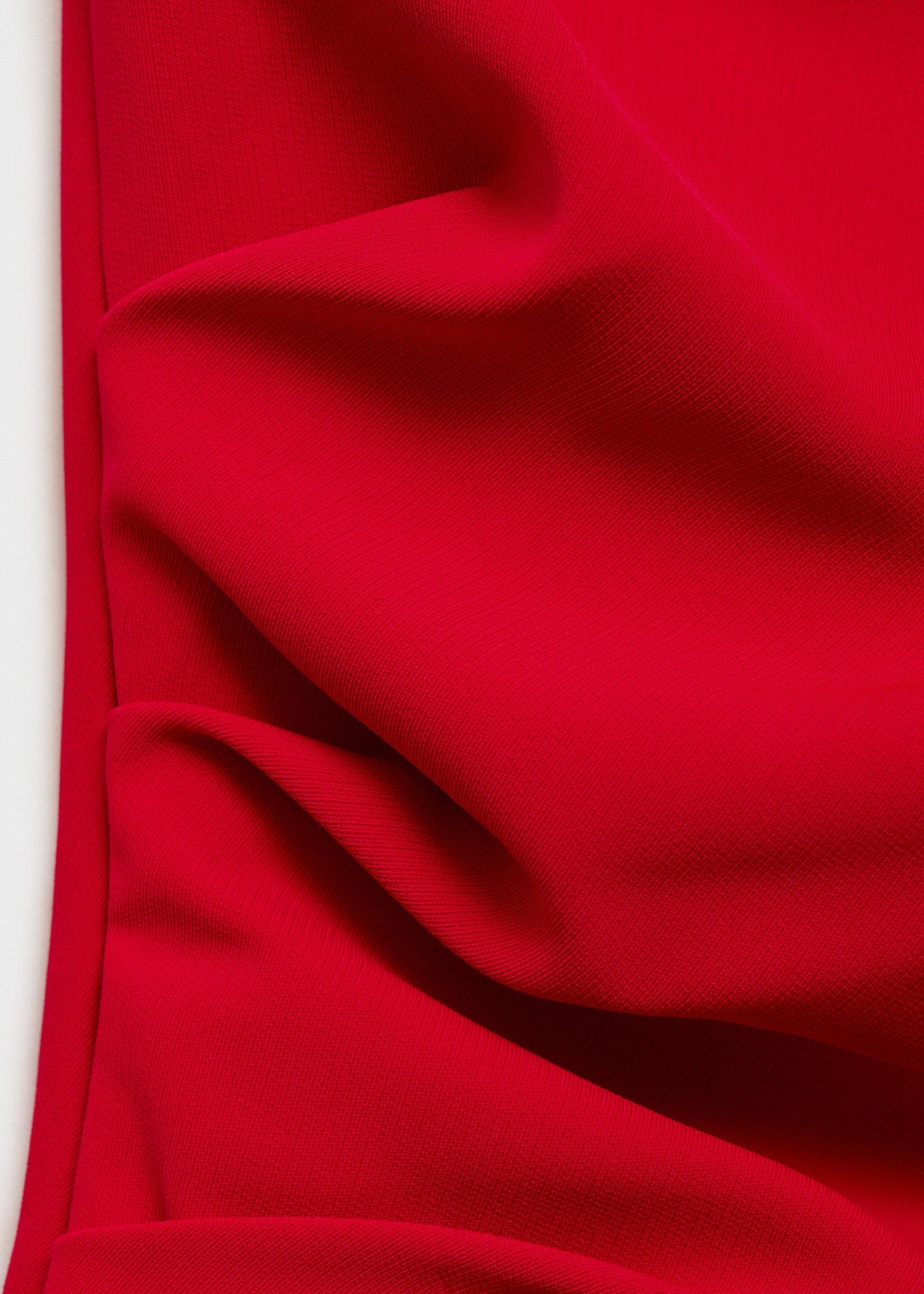 Asymmetrical flared-sleeve jumpsuit - Details of the article 8, Red. Ref: 87084778-00.