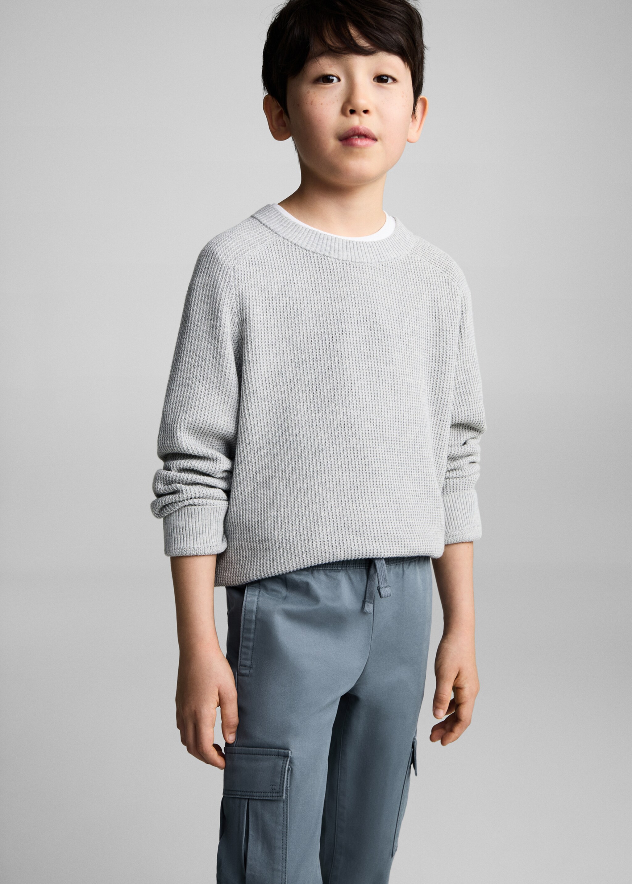 Cotton cargo trousers - Medium plane, China Blue. Ref: 87084781-00.