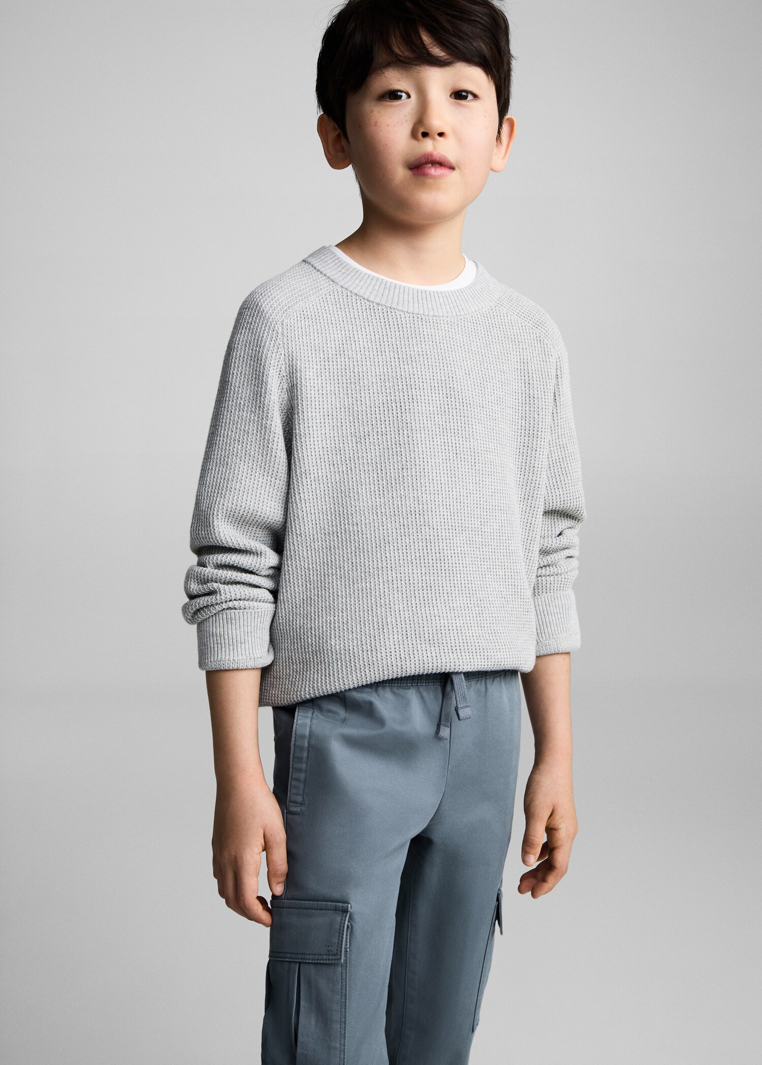 Cotton cargo trousers - Medium plane