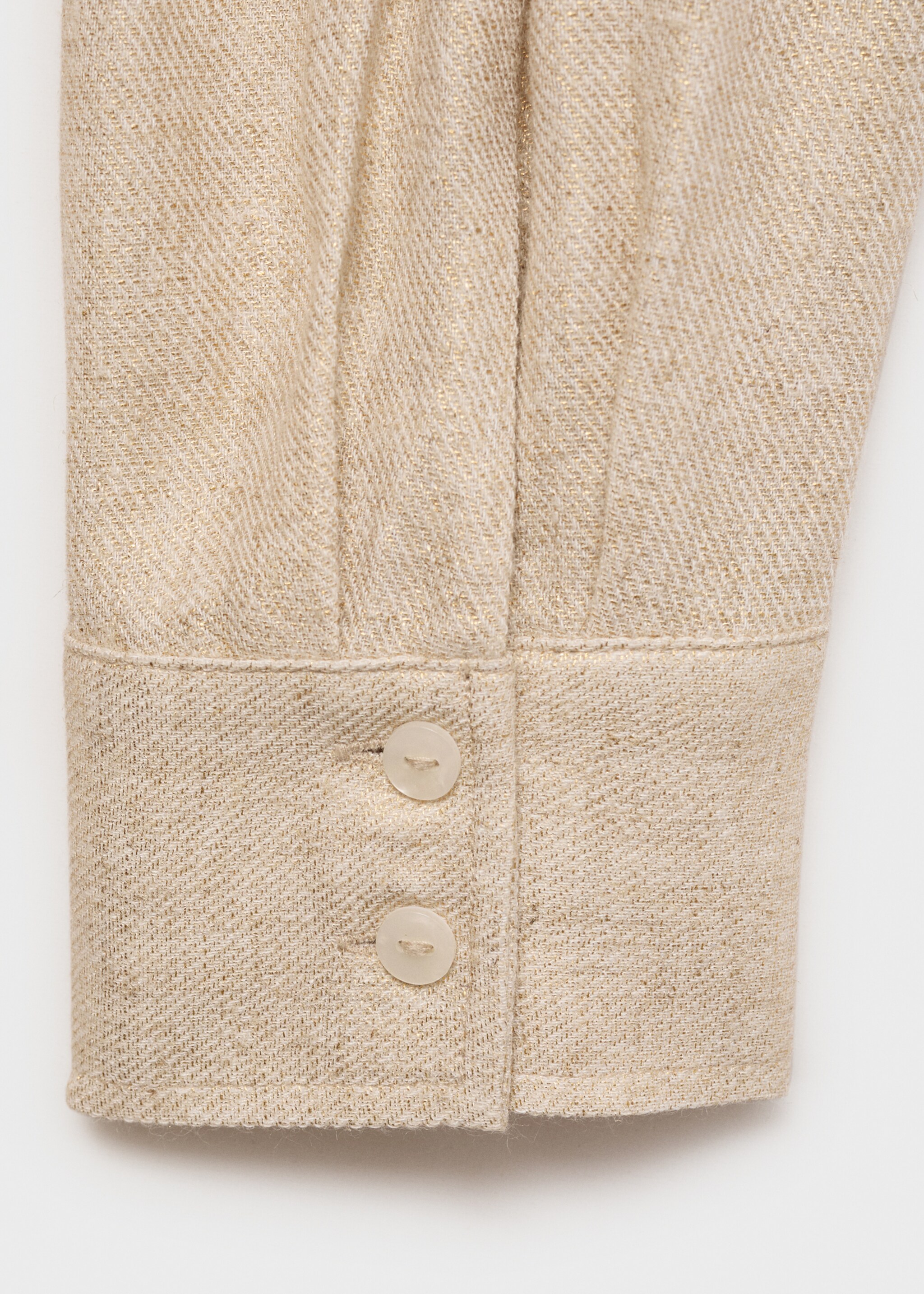 Regular linen-blend shirt - Details of the article 0, Gold. Ref: 87084783-00.