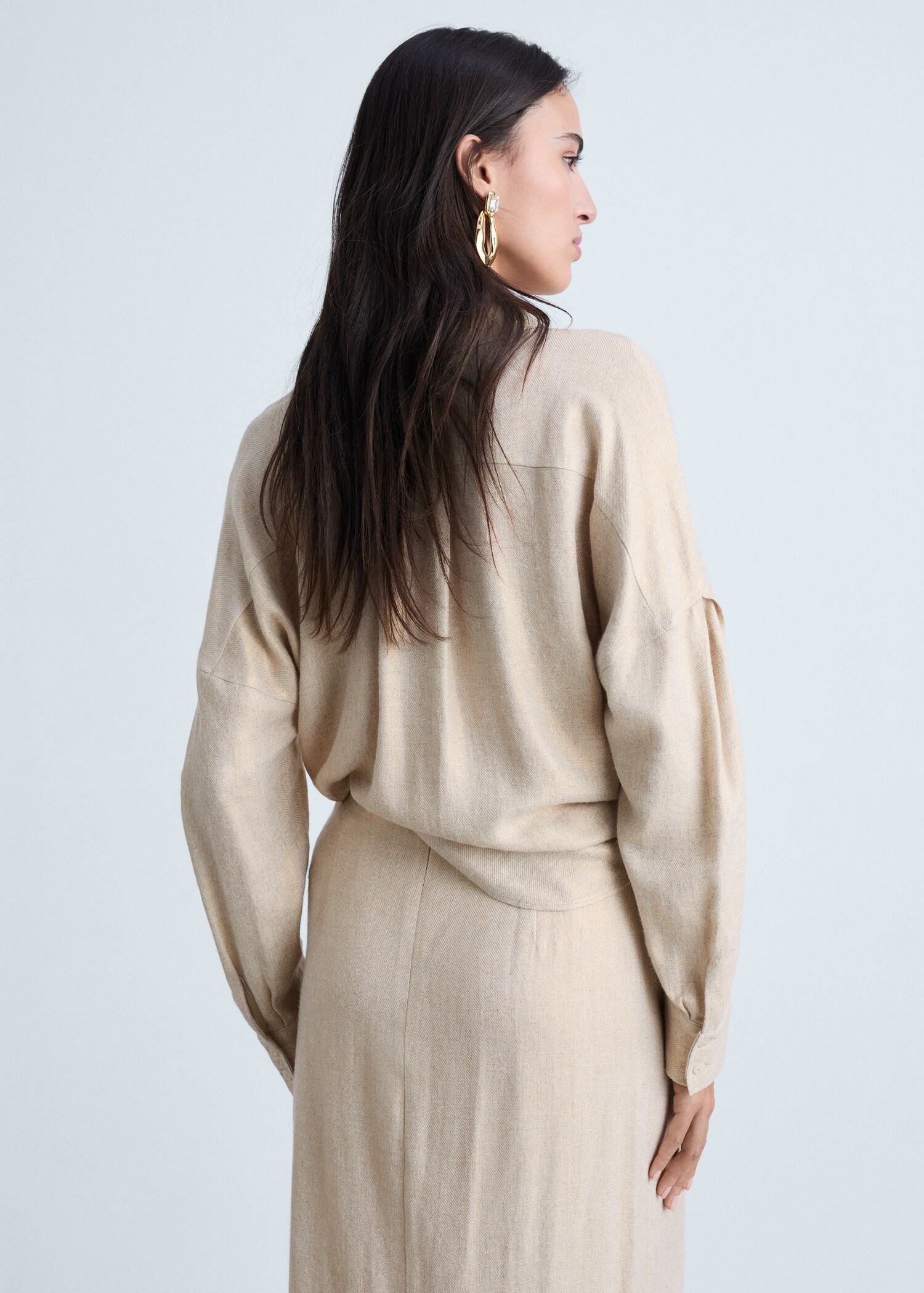 Regular linen-blend shirt - Reverse of the article