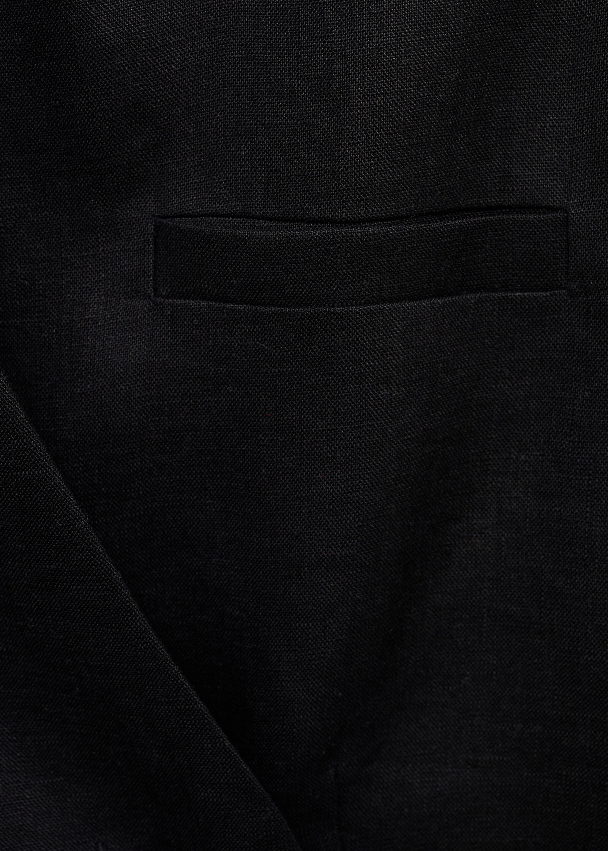 Linen waistcoat with belt - Details of the article 0, Black. Ref: 87084785-00.