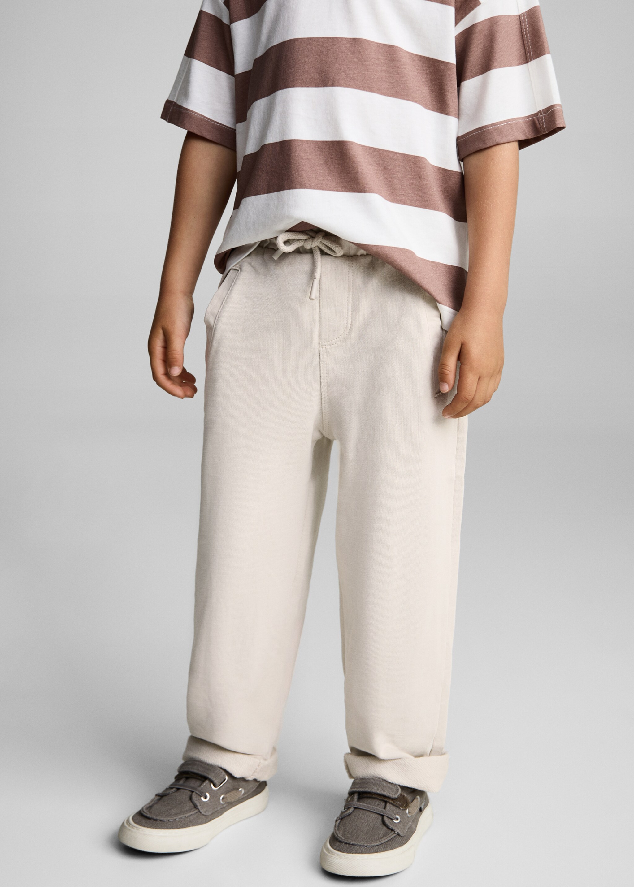 Joggerpants aus Strick - Mittlere Ansicht, Eisgrau. Ref: 87084786-00.