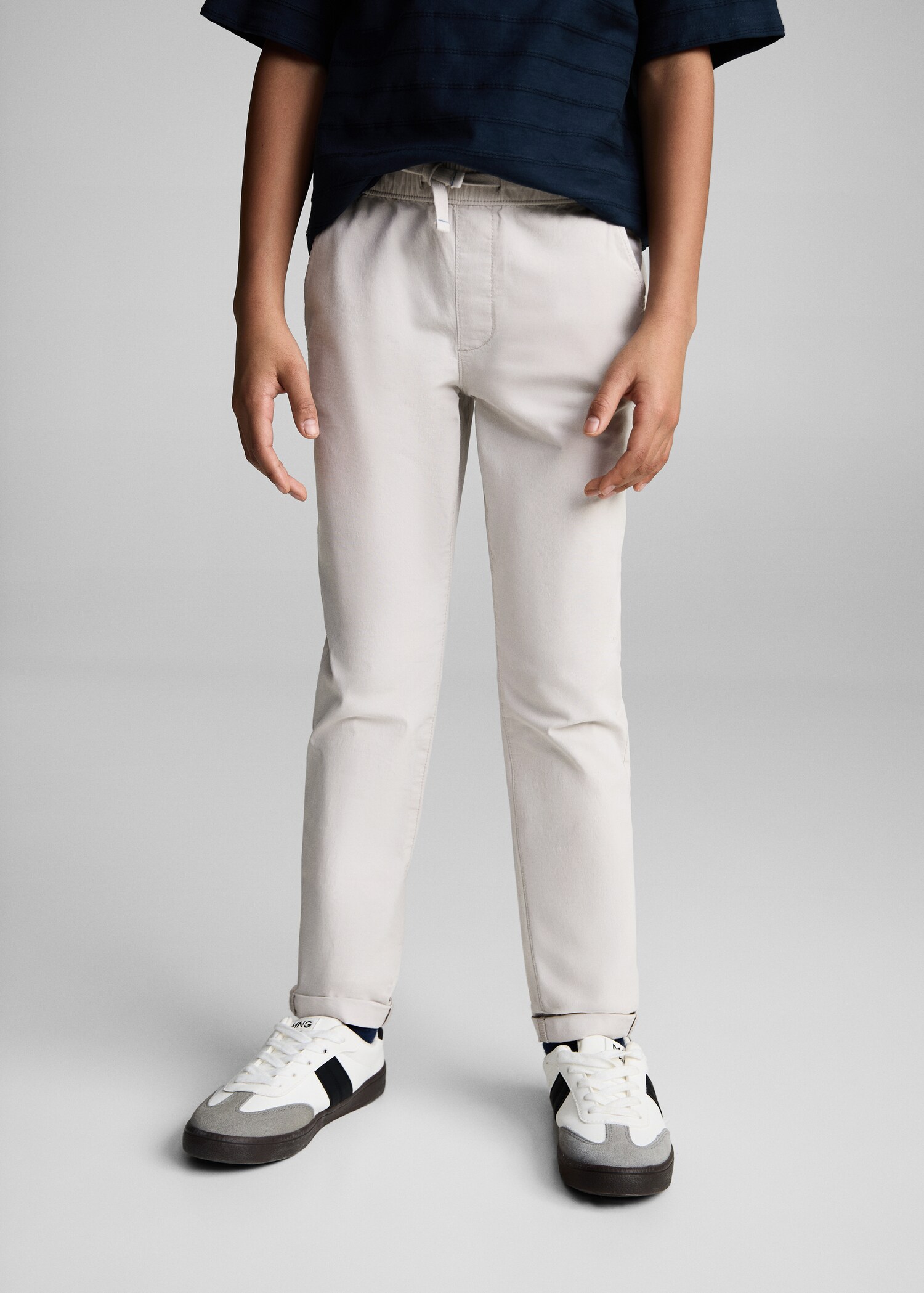 Slim-fit cotton trousers - Medium plane