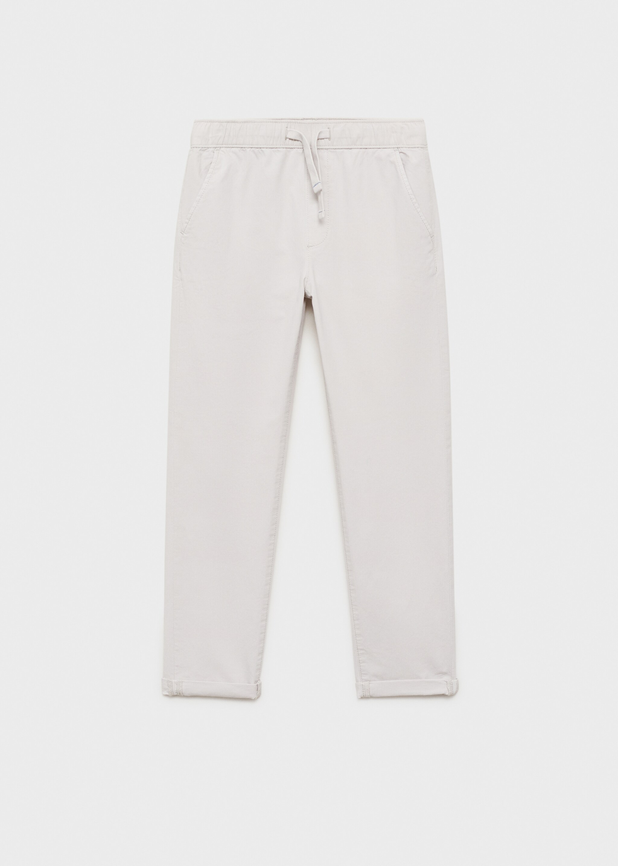 Slim-fit cotton trousers - Article without model, Ice Grey. Ref: 87084791-00.