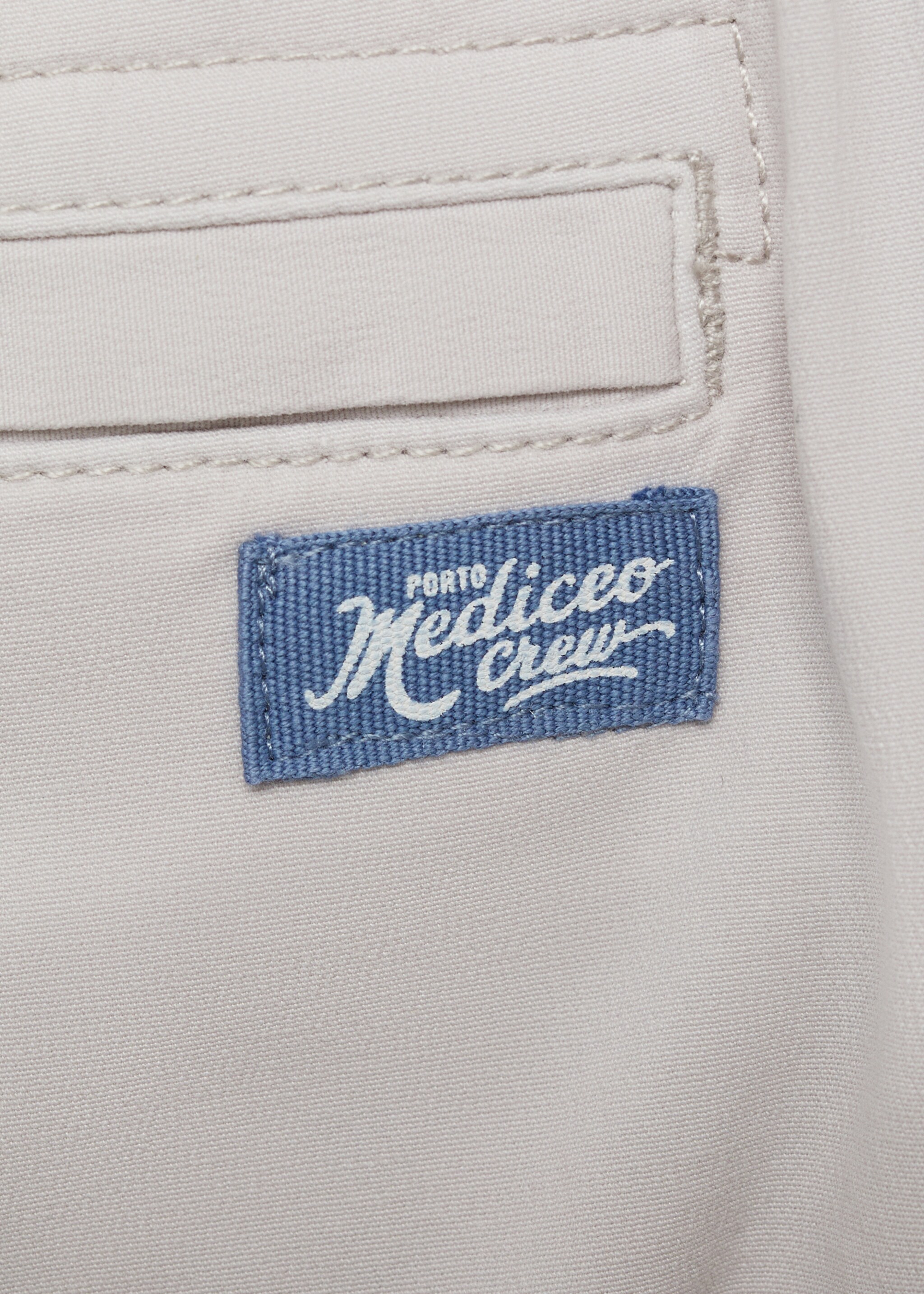 Slim-fit cotton trousers - Details of the article 0, Ice Grey. Ref: 87084791-00.