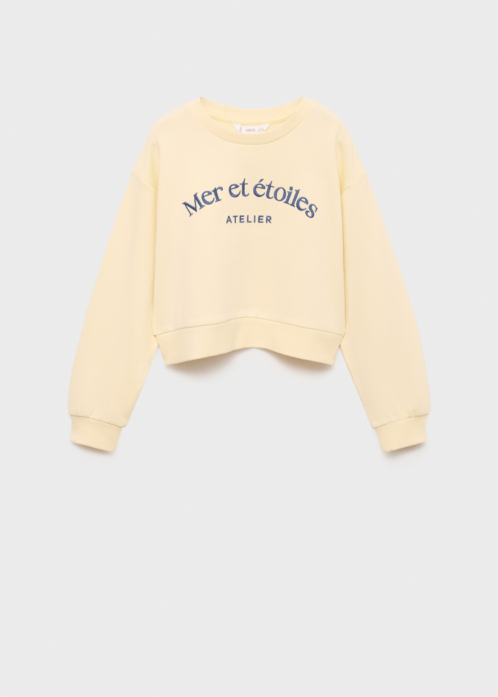 Sweater coton message - Article sans modèle, Jaune. Ref: 87084792-00.