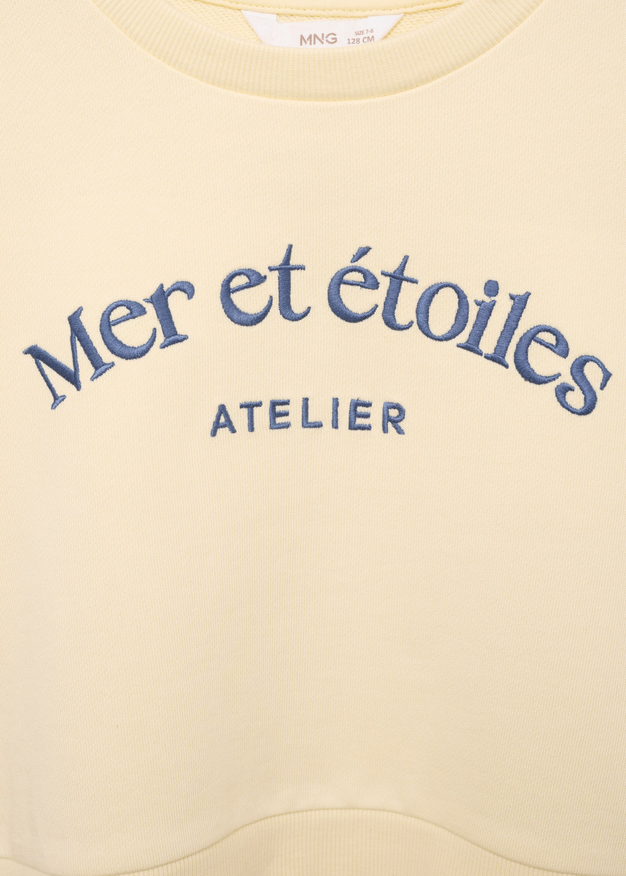 Sweater coton message - Détail de l'article 8, Jaune. Ref: 87084792-00.