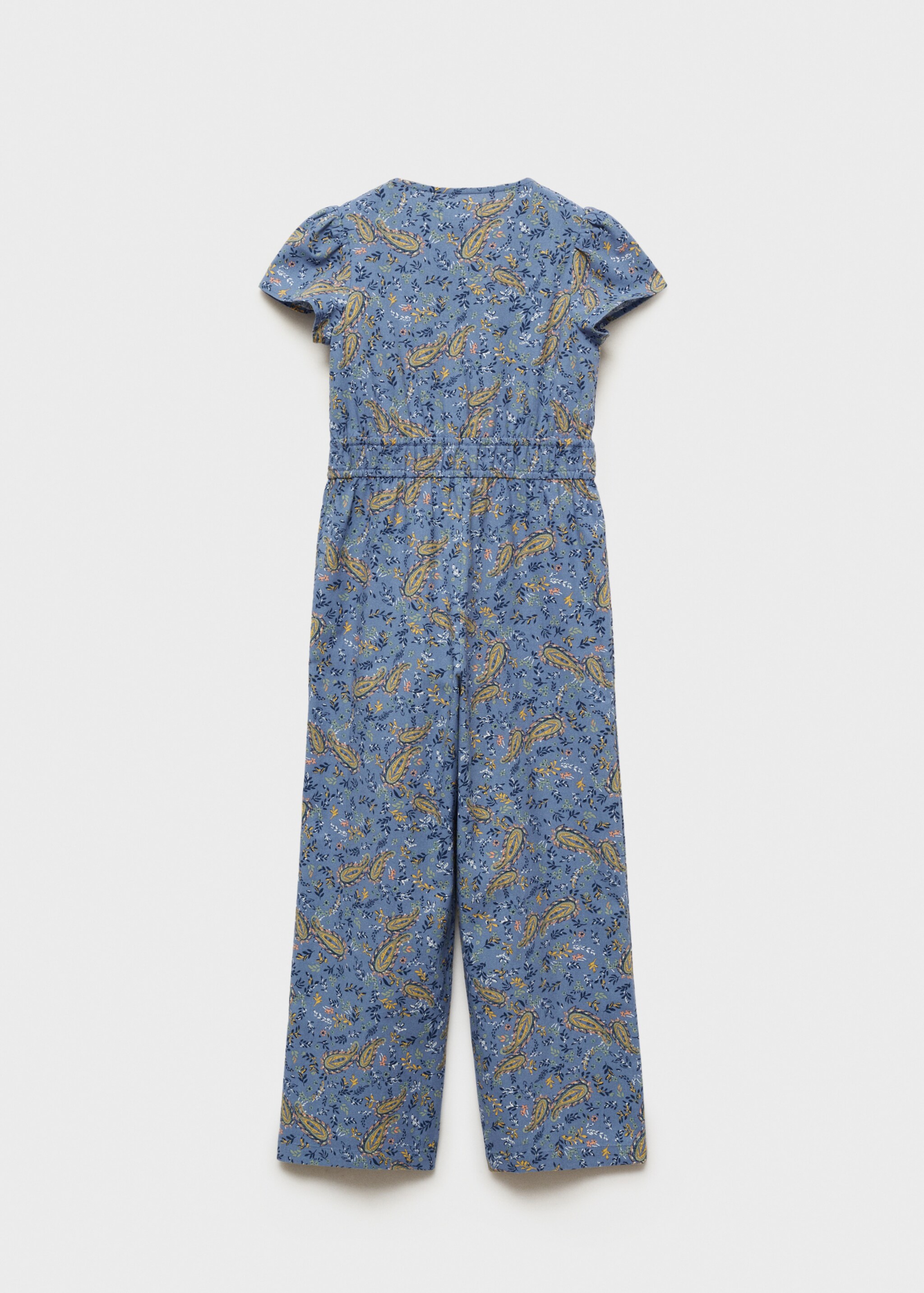Cotton print jumpsuit - Reverse of the article, Blue. Ref: 87084795-00.