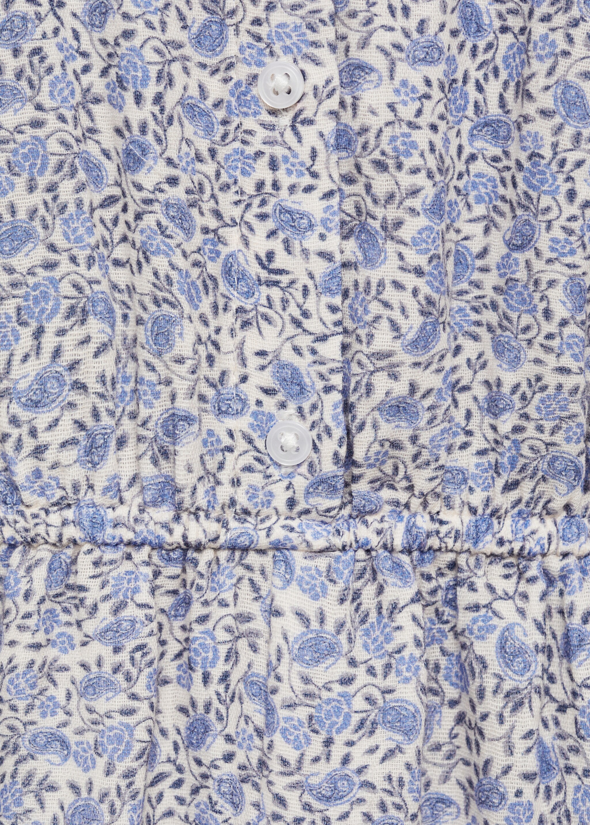 Floral-print cotton jumpsuit - Details of the article 8, Indigo Blue. Ref: 87084798-00.