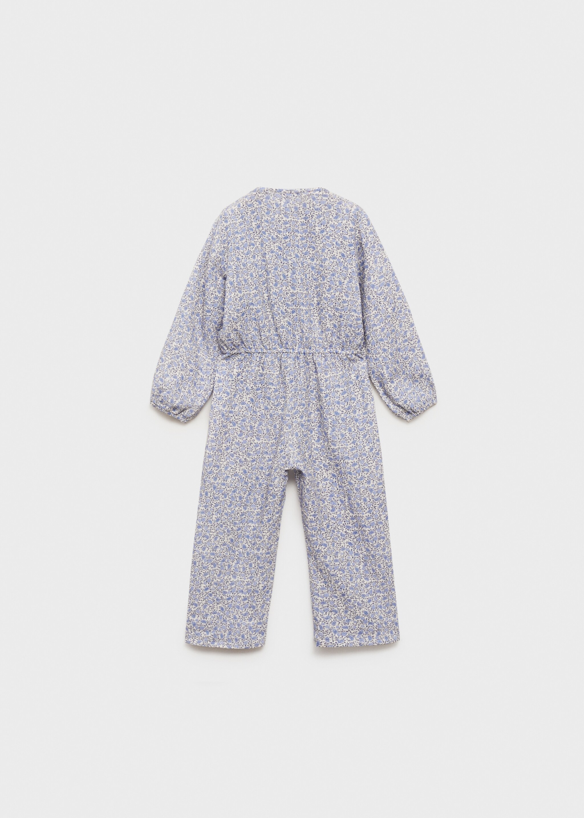 Floral-print cotton jumpsuit - Reverse of the article, Indigo Blue. Ref: 87084798-00.