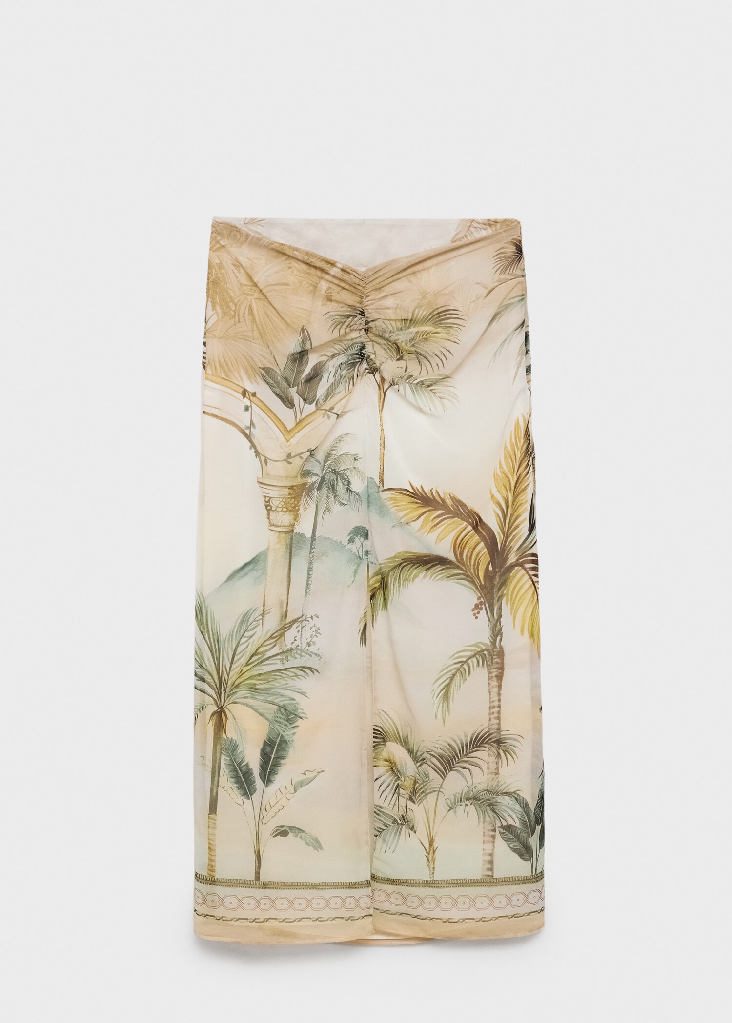 Tropical-print straight skirt - Article without model