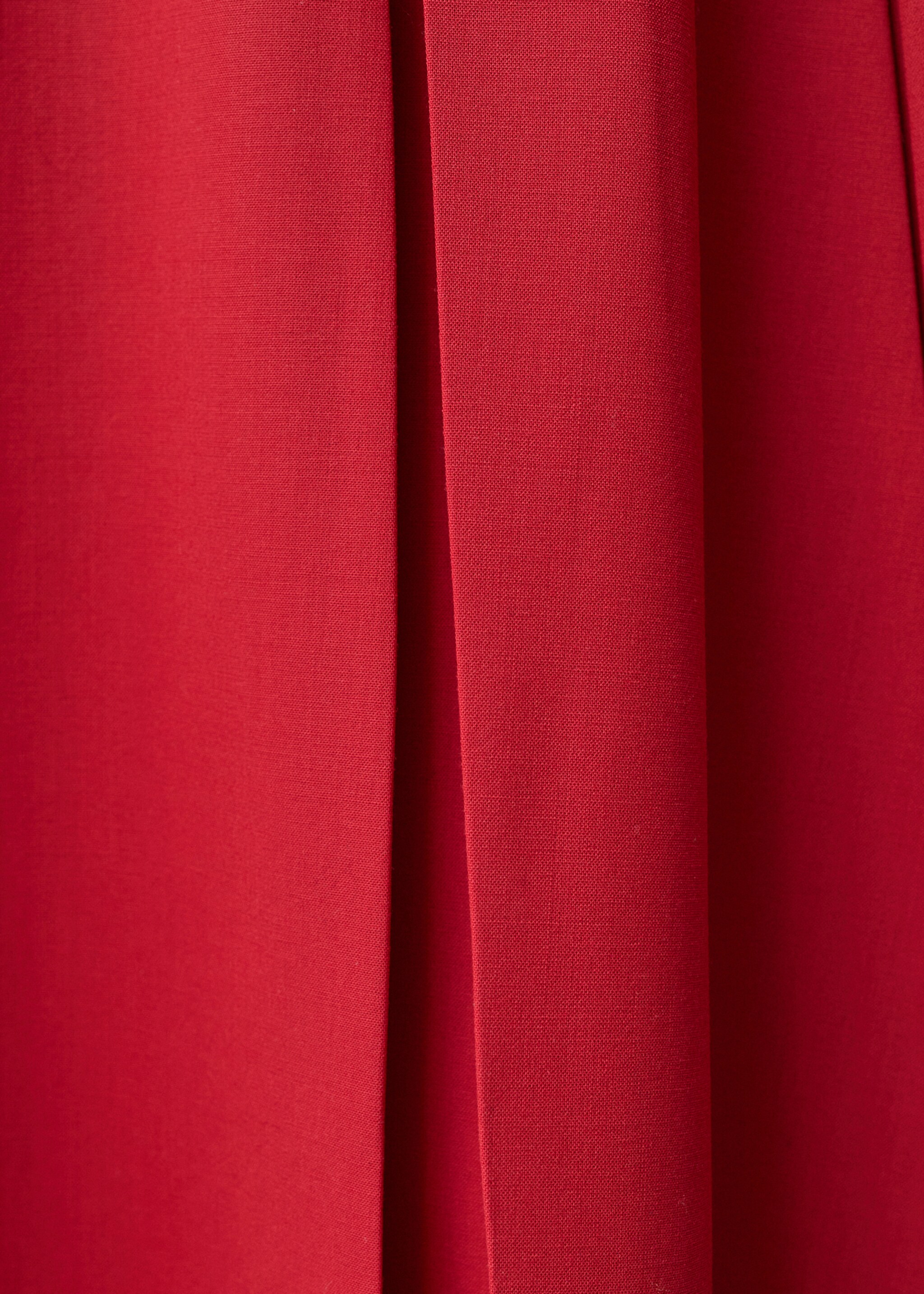 Wool-blend pleated skirt - Details of the article 8, Red. Ref: 87084811-00.