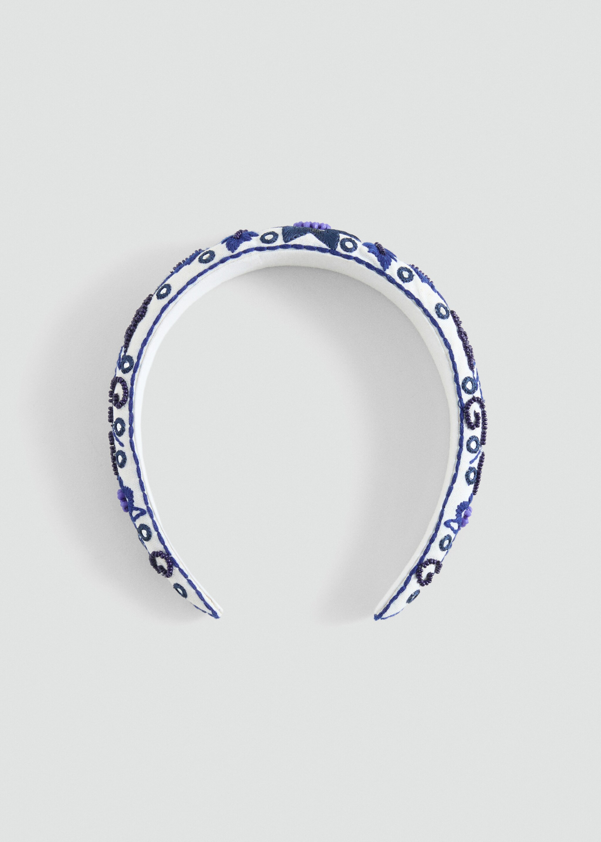 Bead embroidery hairband - Article without model, Blue. Ref: 87085144-00.