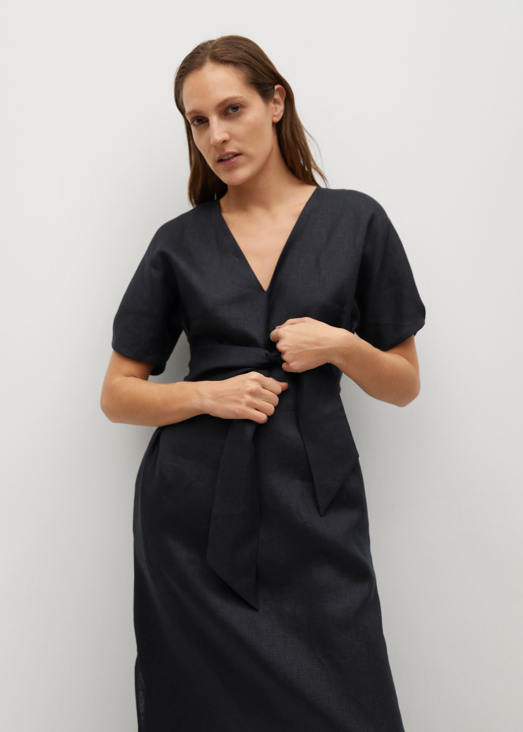 Vestido 100% lino - Plano medio