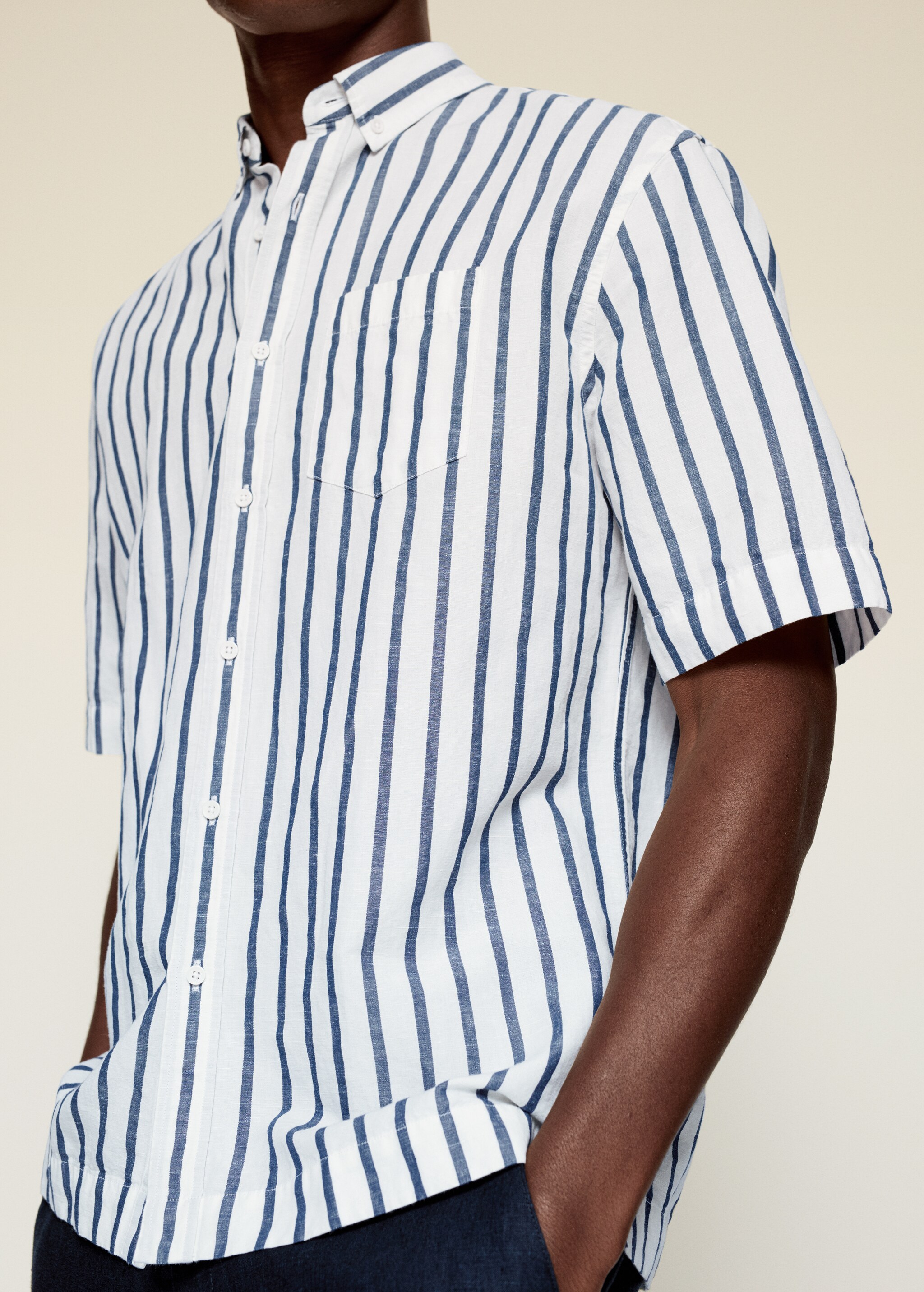 Camisa regular fit lino rayas  - Detalle del artículo 2