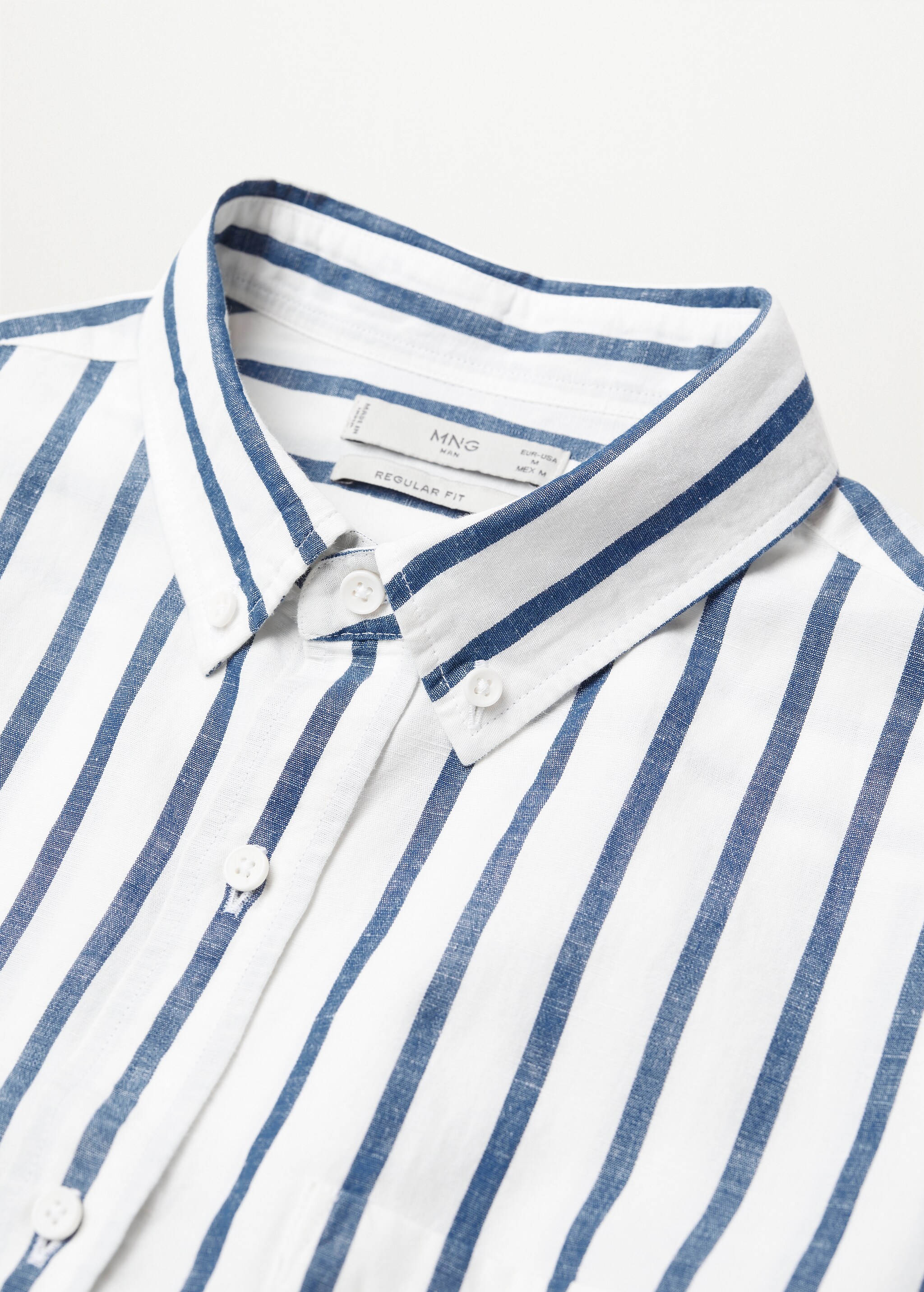Camisa regular fit lino rayas  - Detalle del artículo 8