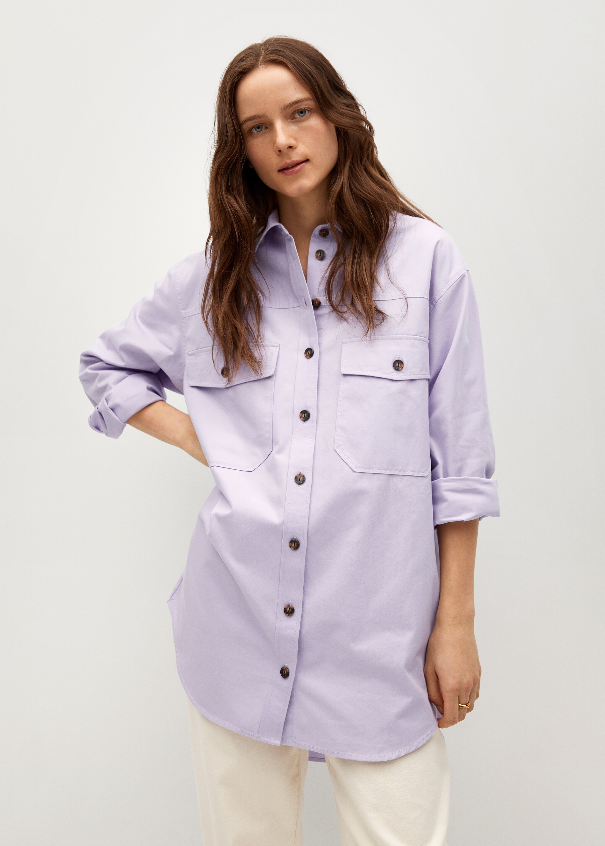 Sobrecamisa lyocell bolsillos - Plano medio