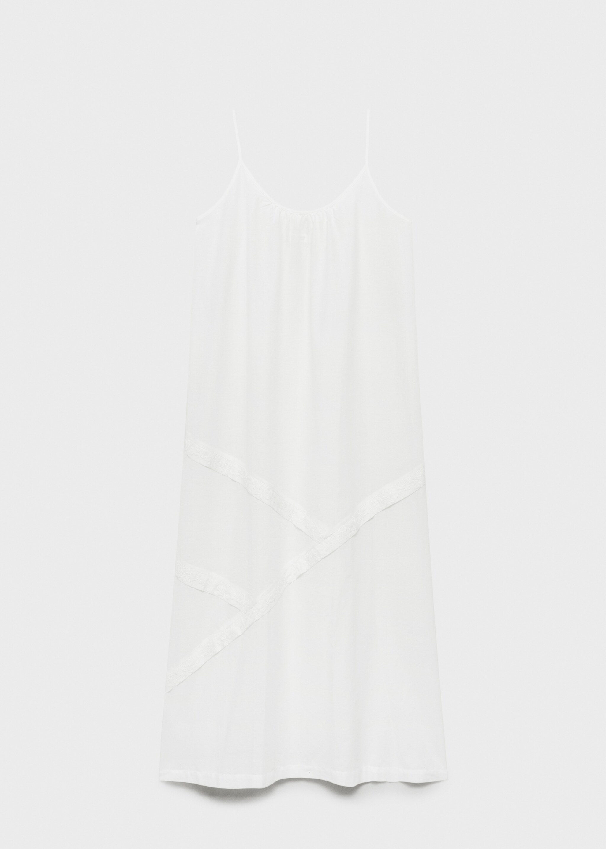 Cotton spaghetti-strap nightgown - Article without model, White. Ref: 87085731-00.