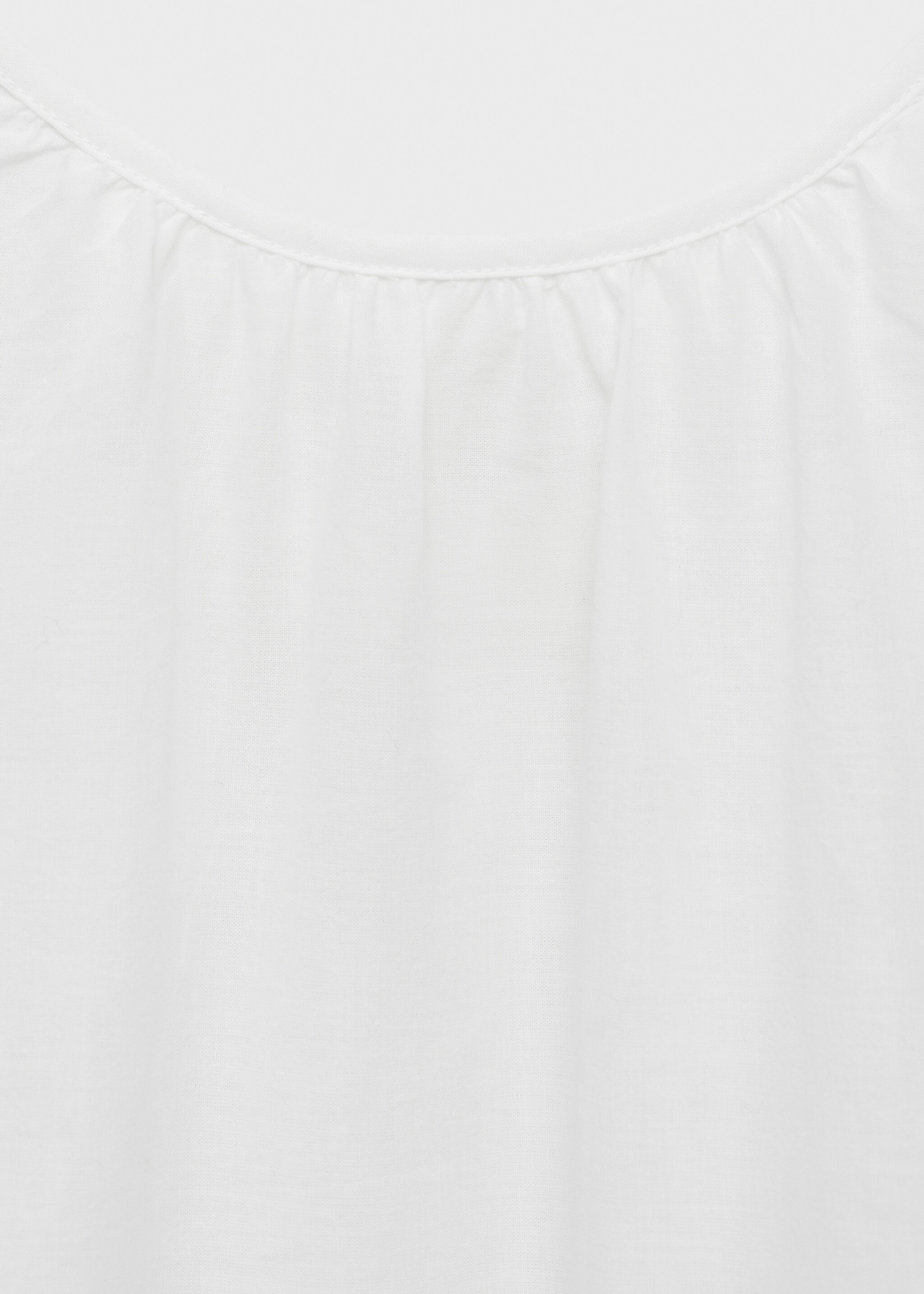 Cotton spaghetti-strap nightgown - Details of the article 0, White. Ref: 87085731-00.