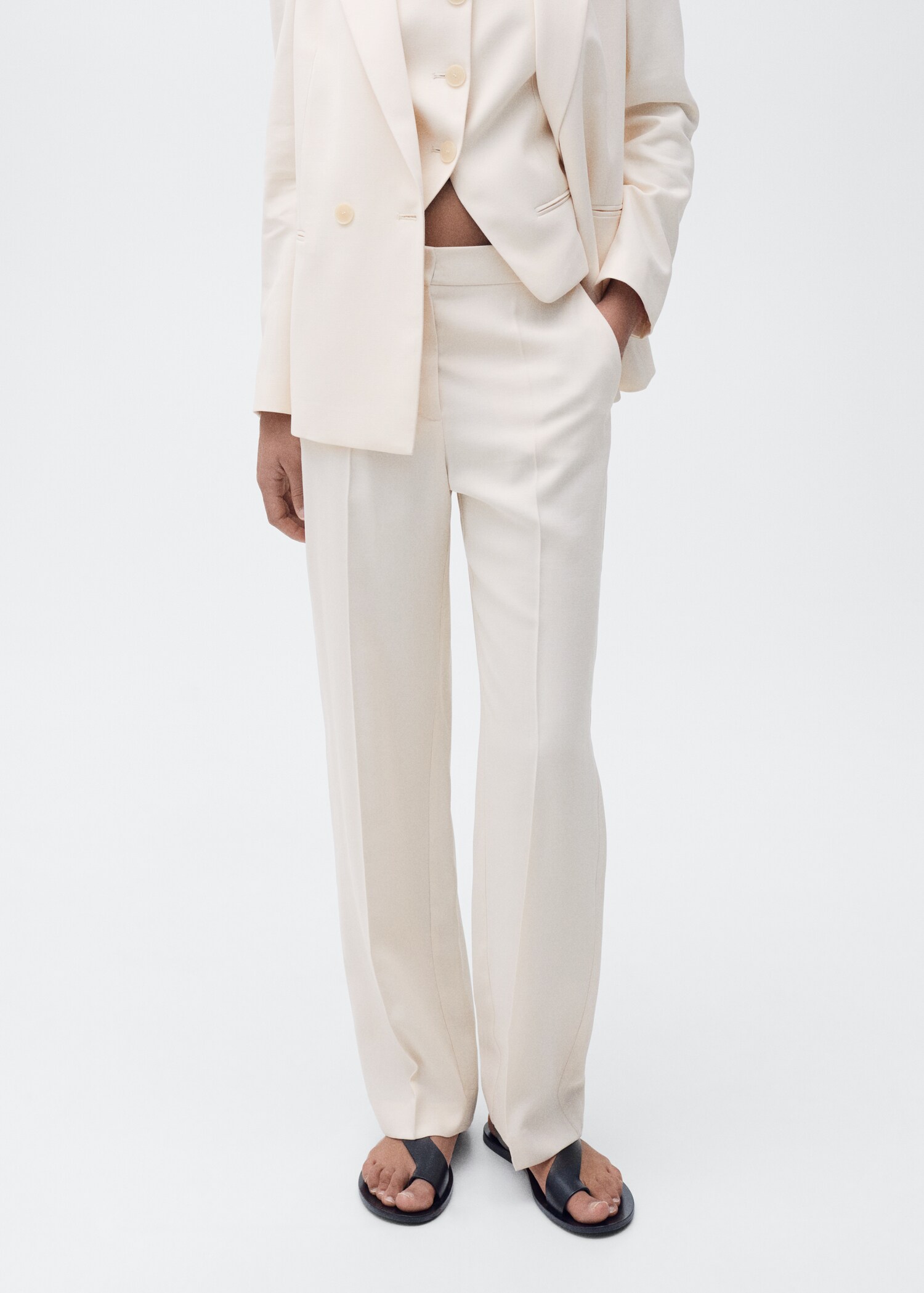 Straight suit trousers - Medium plane