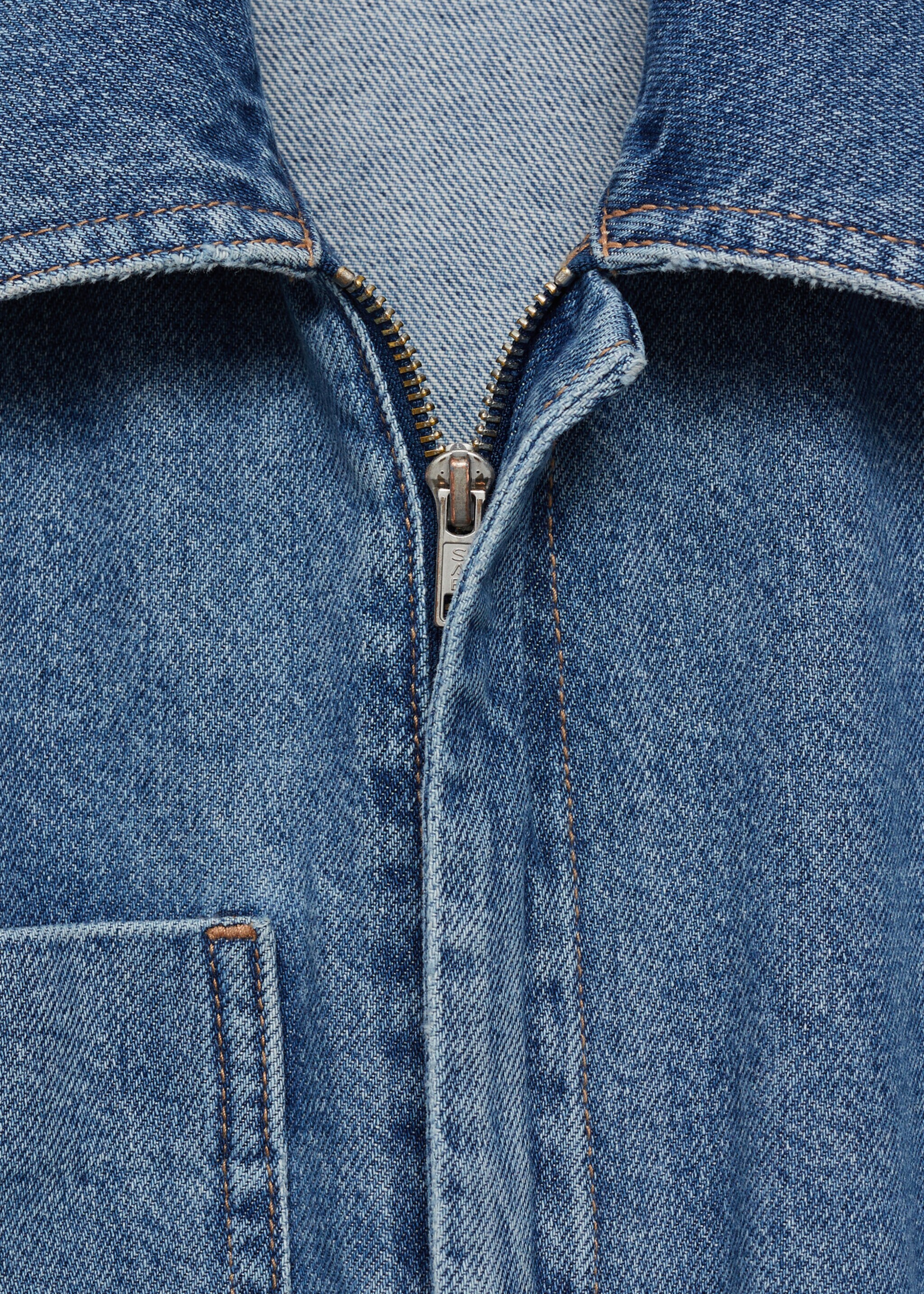 Denim jumpsuit belt - Details of the article 8, Medium Blue. Ref: 87085739-00.