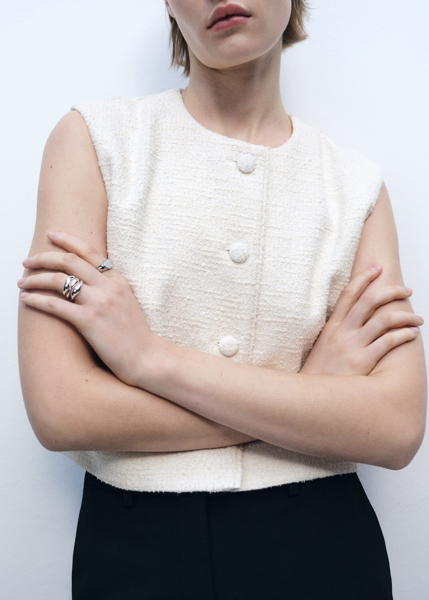 Tweed waistcoat with buttons - Details of the article 6