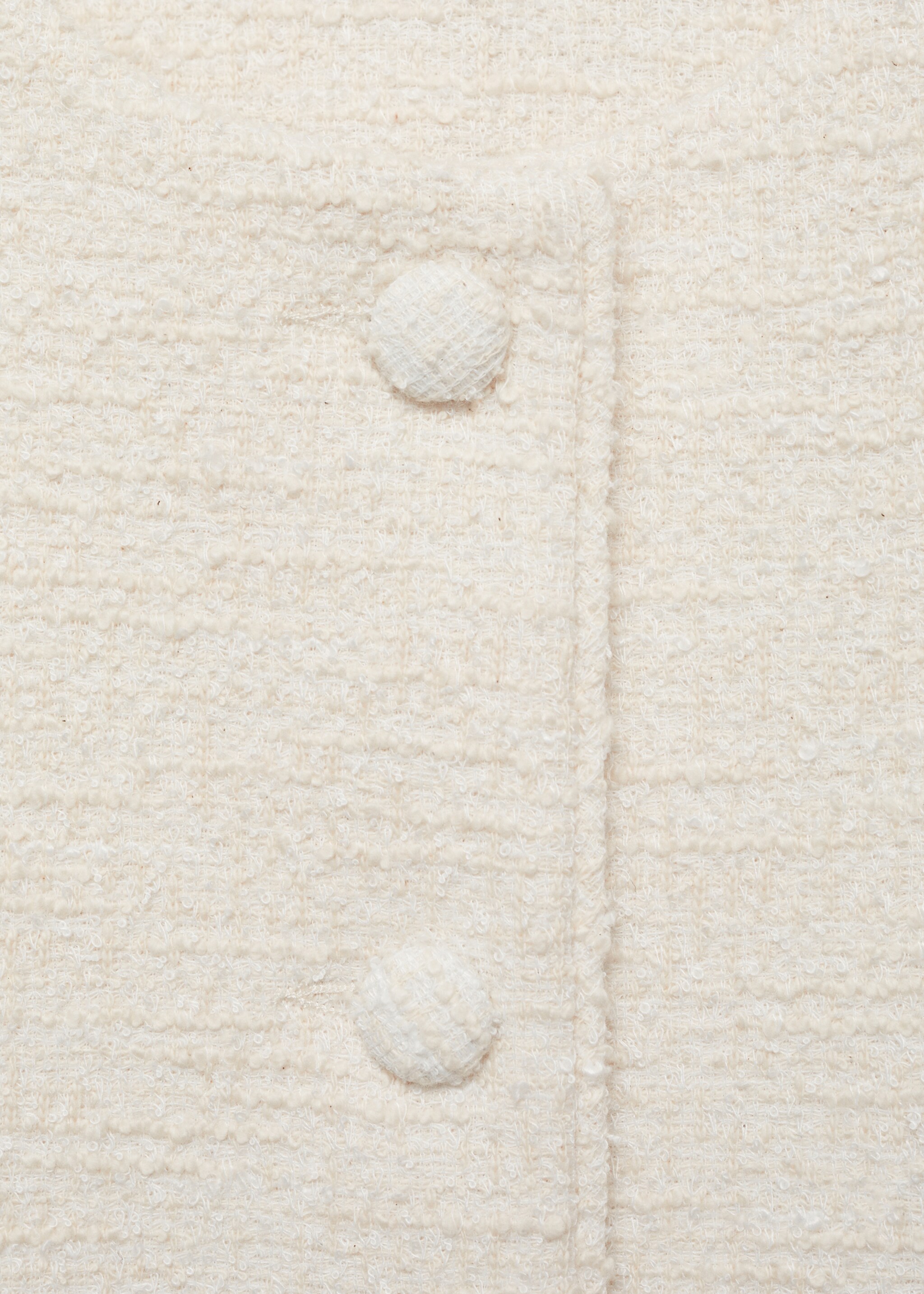 Tweed waistcoat with buttons - Details of the article 8, Ecru. Ref: 87085744-00.