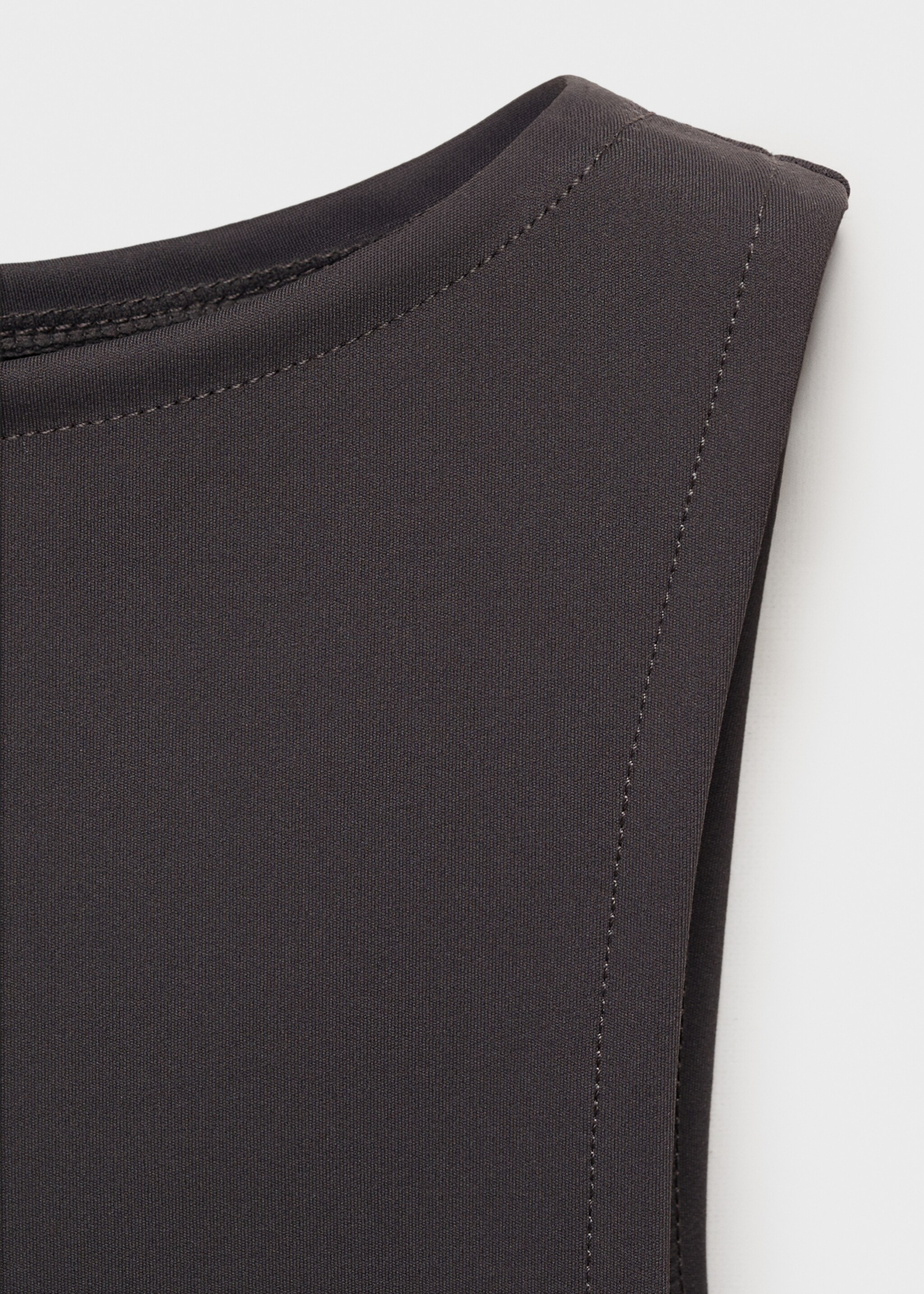 Boat neck strapless top - Details of the article 8, Grey. Ref: 87085746-00.