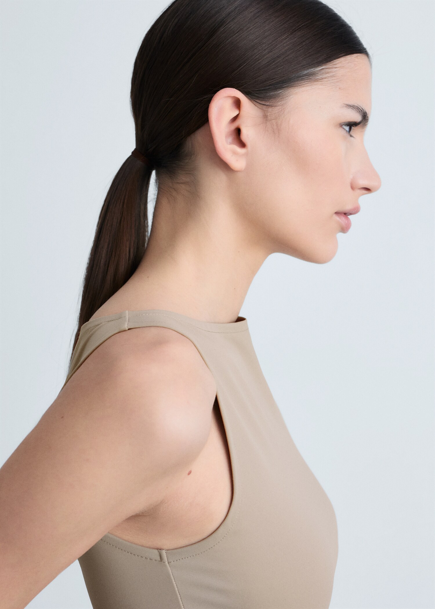 Boat neck strapless top - Details of the article 1