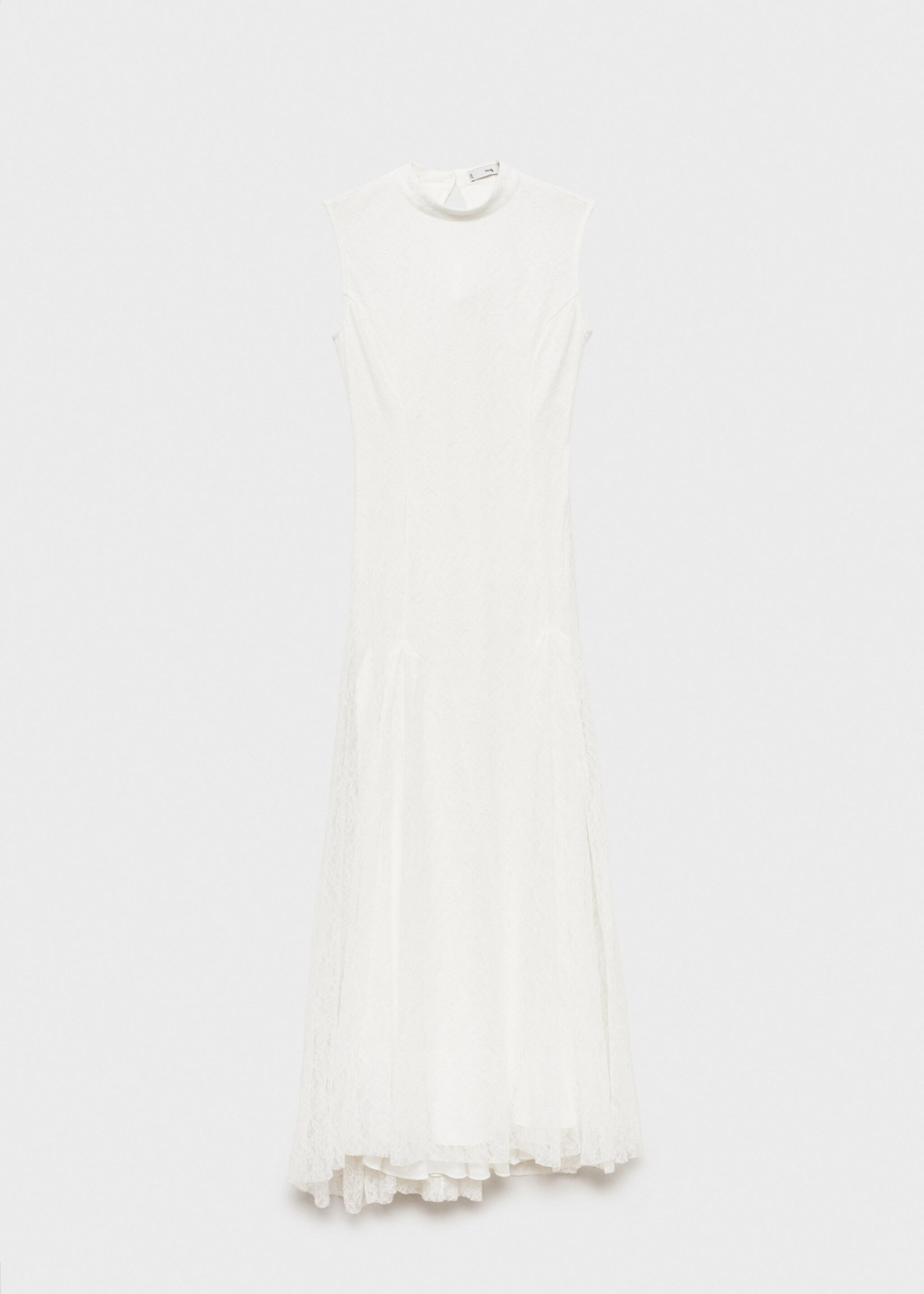 Pleated lace dress - Article without model, White. Ref: 87085753-00.