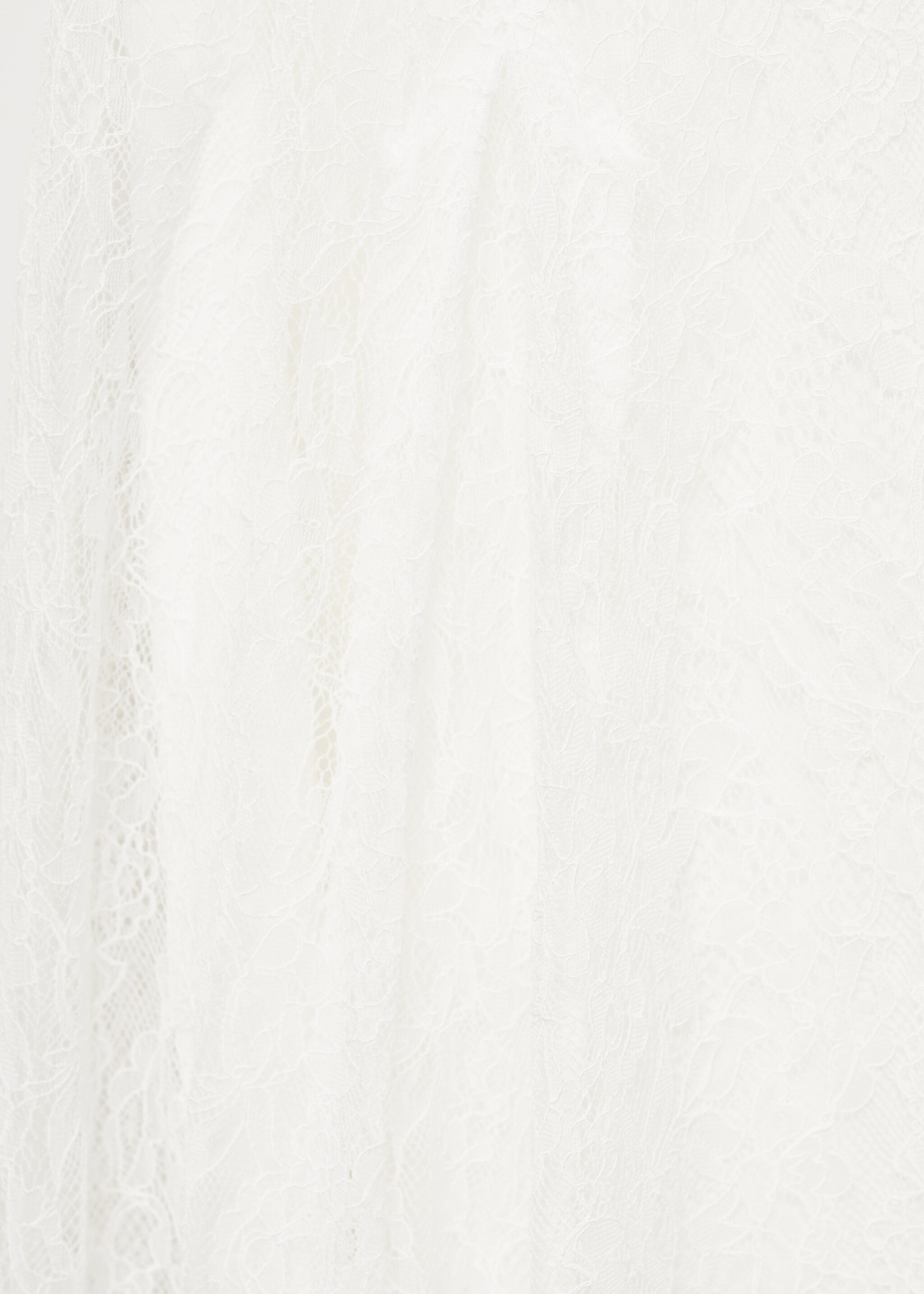 Pleated lace dress - Details of the article 8, White. Ref: 87085753-00.