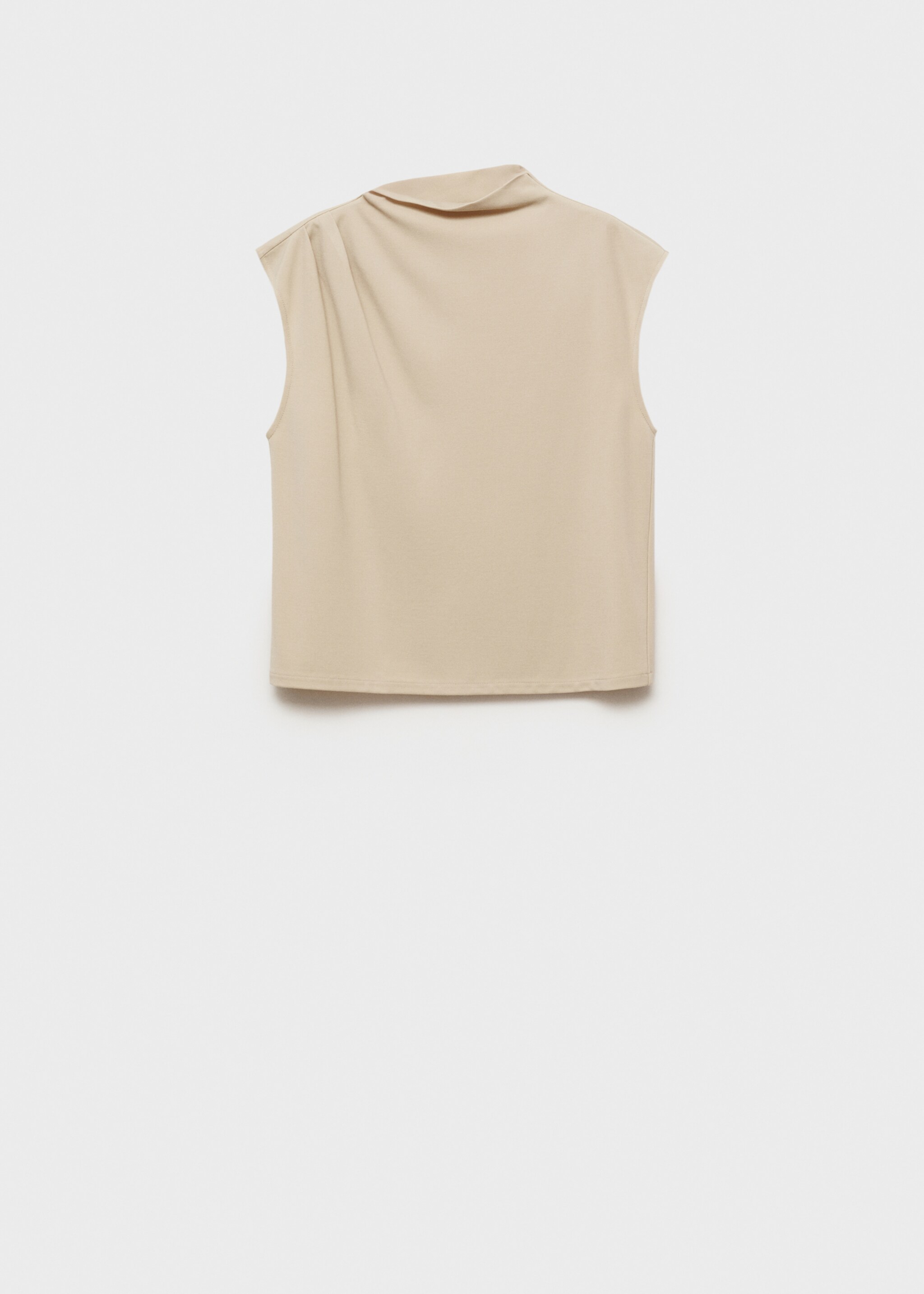 Camiseta cuello asimétrico fruncidos - Artículo sin modelo, Arena. Ref: 87085755-00.