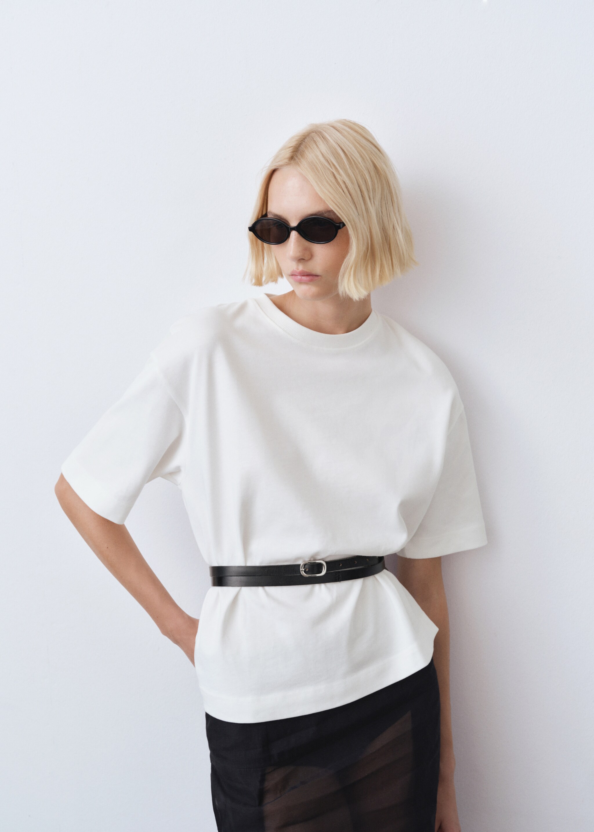 Oversized cotton t-shirt - Medium plane, Off White. Ref: 87085756-00.