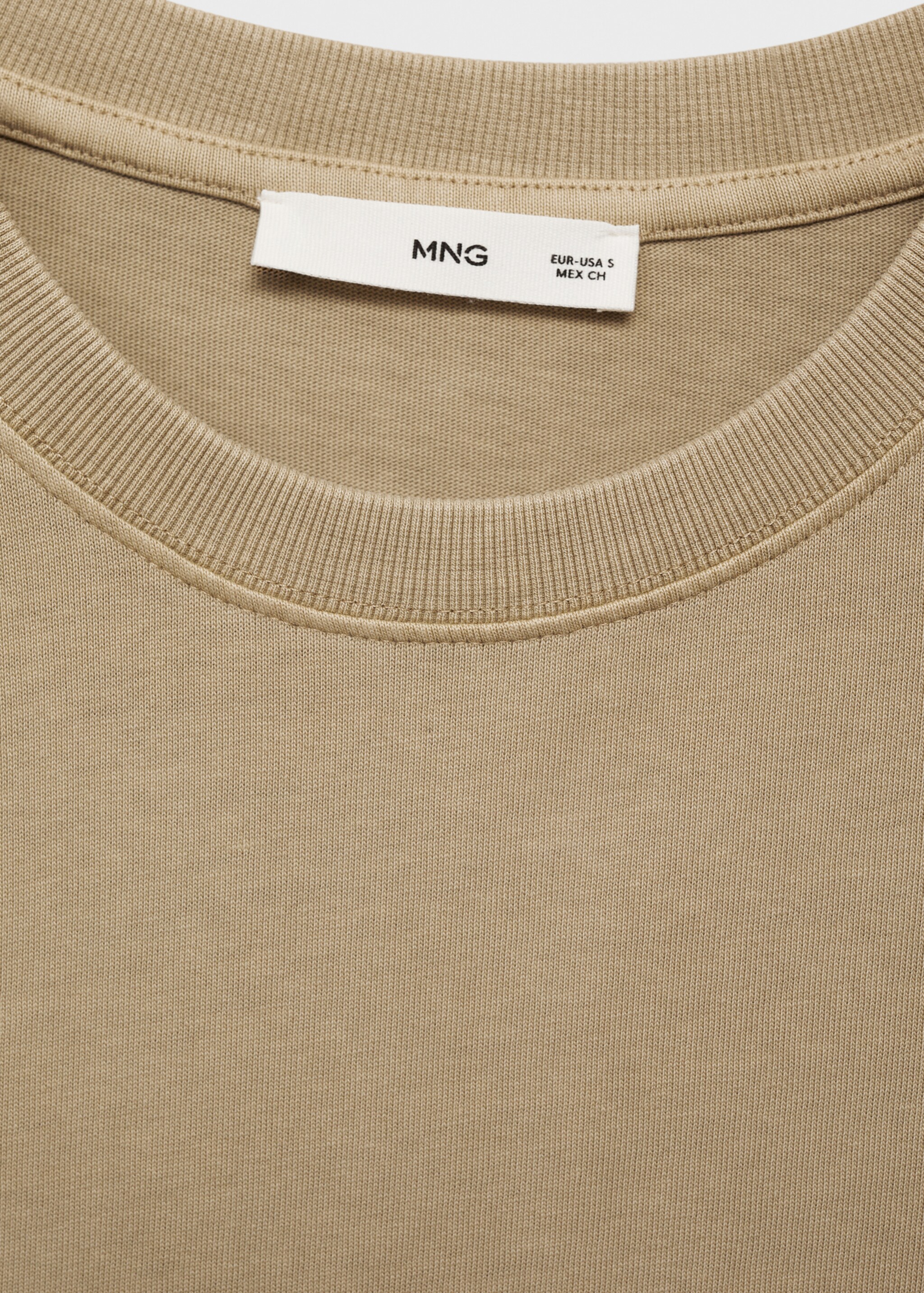 Oversized cotton t-shirt - Details of the article 8, Khaki. Ref: 87085756-00.
