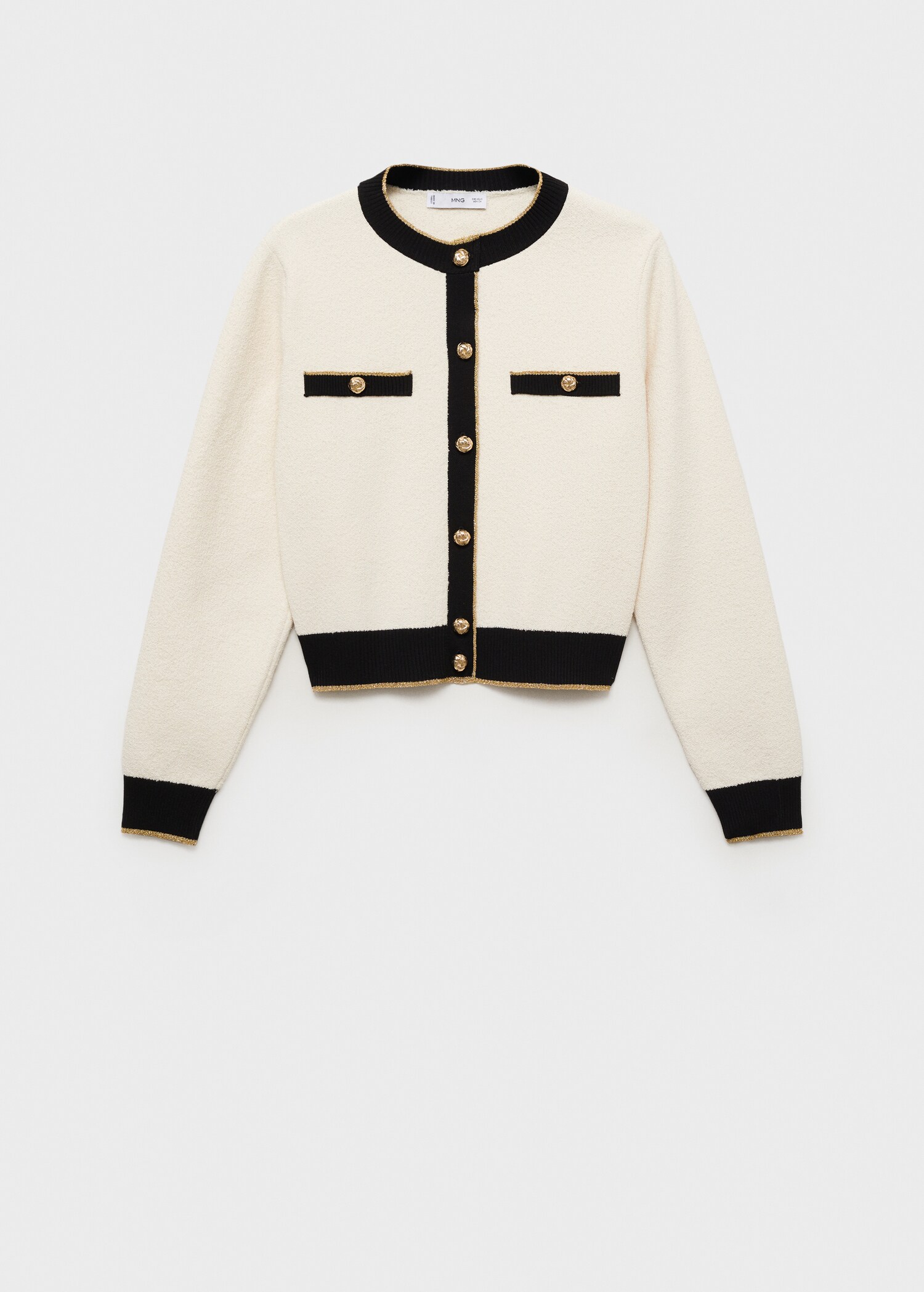 Knitted cardigan with double trim - Article without model