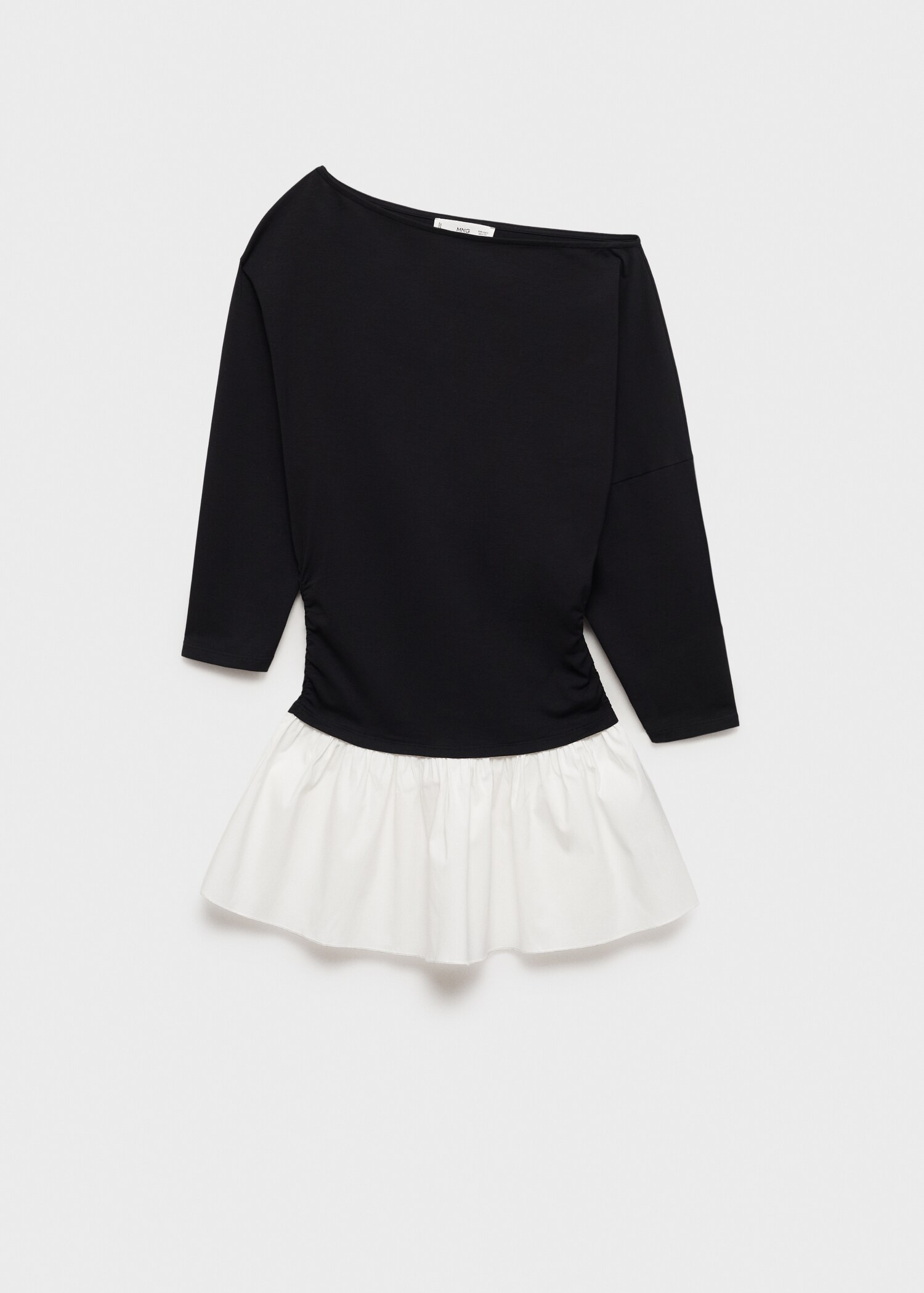 Short combined fabric draped dress - Article without model