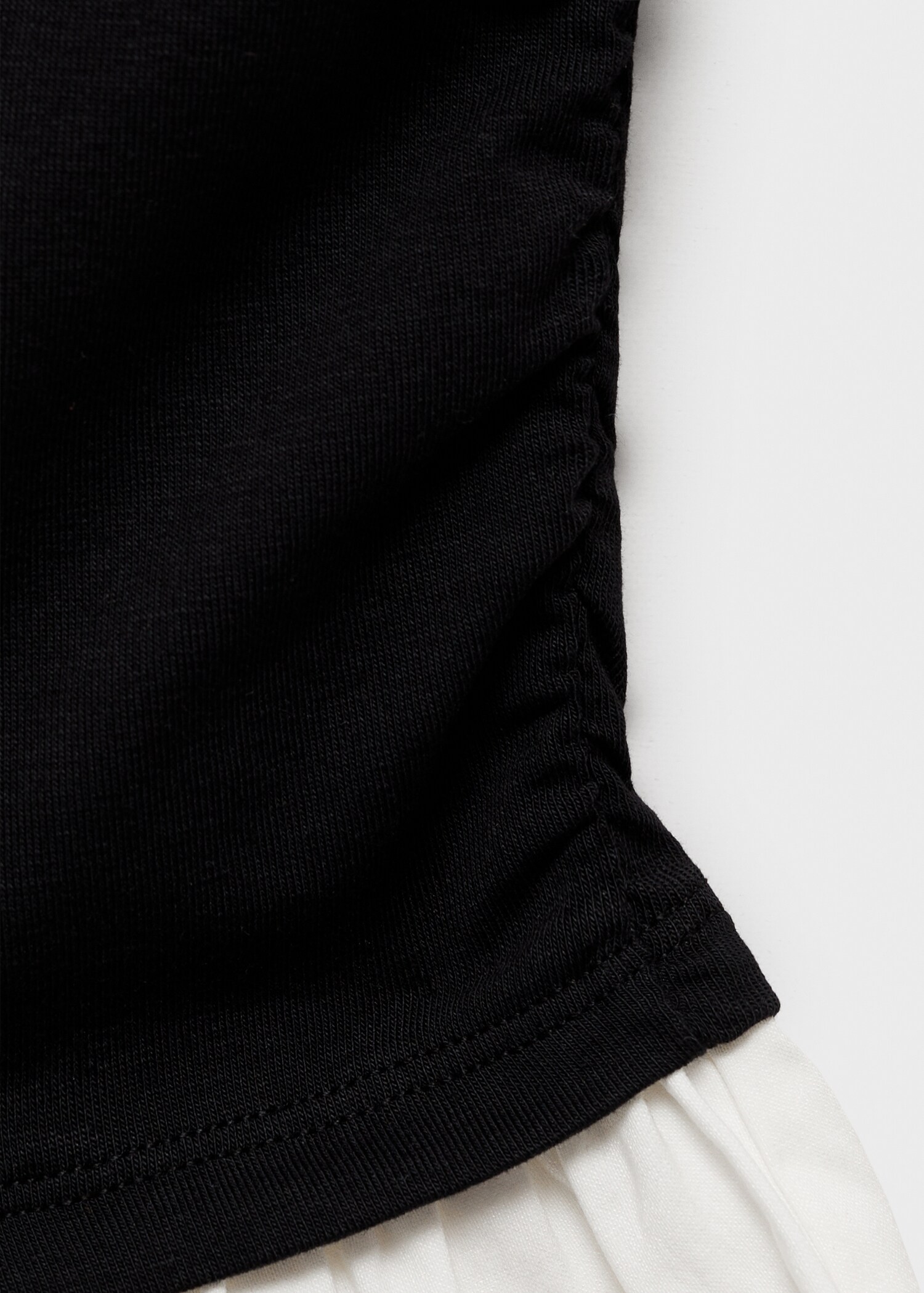 Short combined fabric draped dress - Details of the article 0