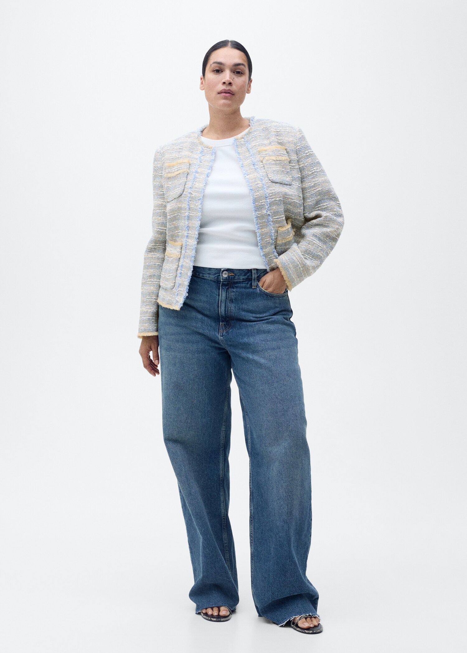 Tweedjacke mit ausgefransten Abschlüssen - Detail des Artikels 3